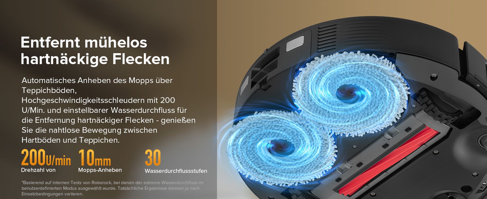 Roborock QV 35S Staubsauger Roboter, 10.000Pa Saugroboter (Upgrade von Qrevo Plus), Anti-Tangle-Bürsten, Anhebbare Schleudermopps (Schwarz)