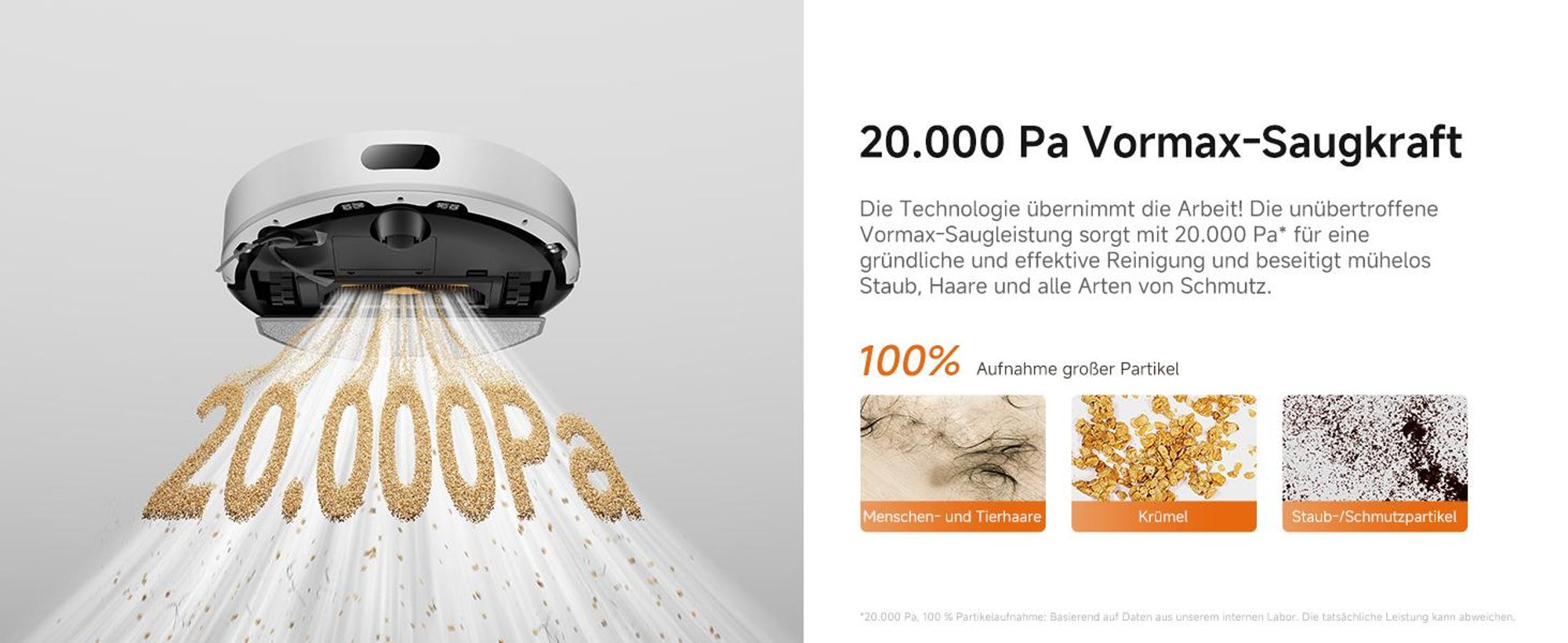 Dreame D20 Air Plus Saug- und Wischroboter mit 20.000Pa Saugkraft,Verwicklungsschutz,selbstentleerendem Dock,Teppich-Tiefenreinigung,Smart-Navigation