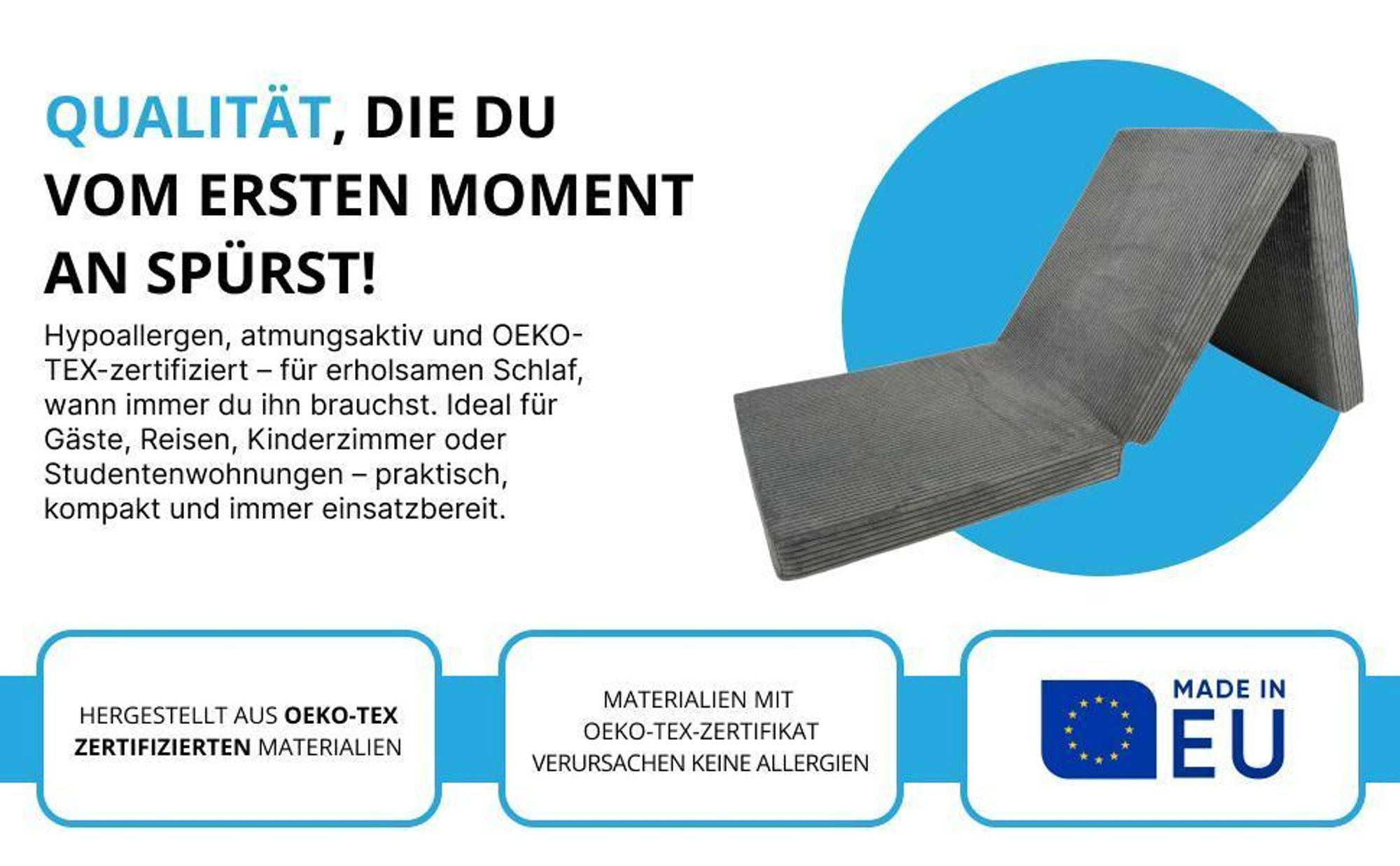 klappbares besuchermatratze gastebettmatratze kompakt klappmatratze gästematratze faltmatratze