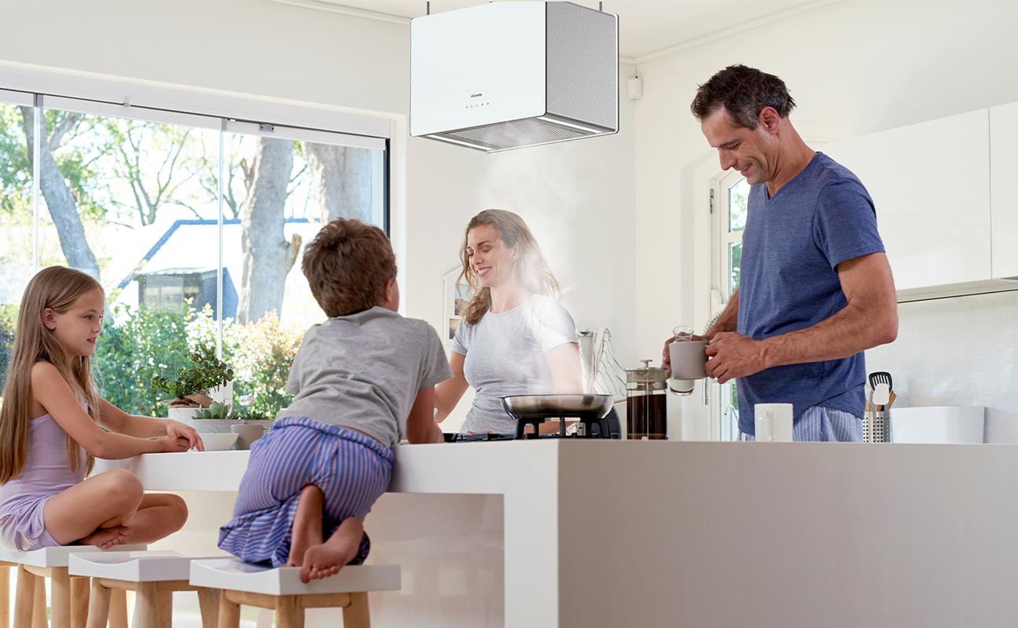 Hotte îlot CIARRA A+++ 700 m³/h Hotte aspirante suspendue WiFi App TouchVM4850S