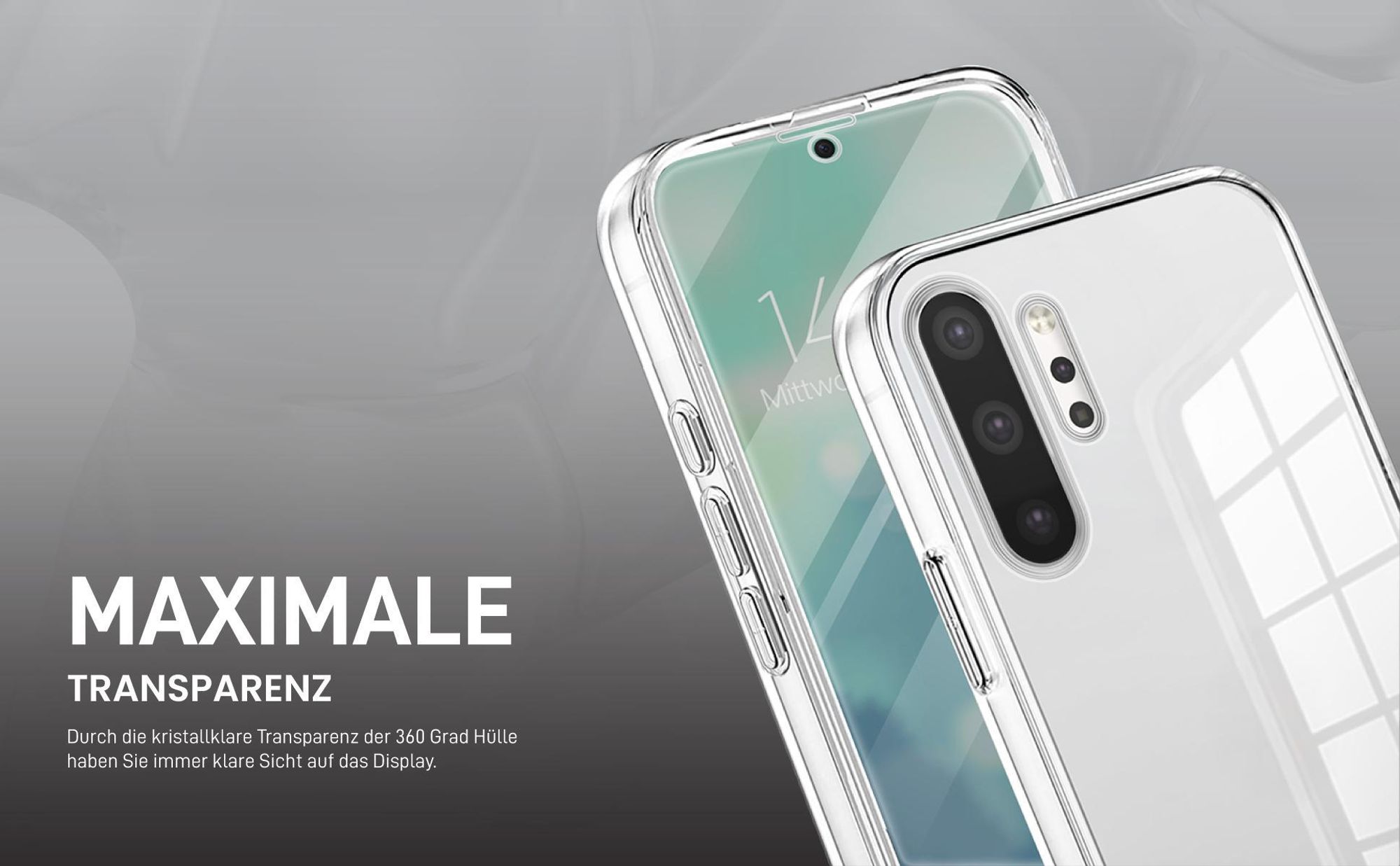 Transparentes 360 Grad Cover Front Back für Samsung Galaxy Note 10+