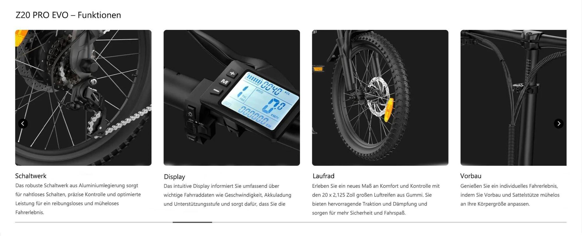 E-Bike PVY Z20 PRO EVO , 250W Motor, 36V14.5AH Batterie , 20 Zoll Reifen Mechanische Scheibenbremsen - Grau