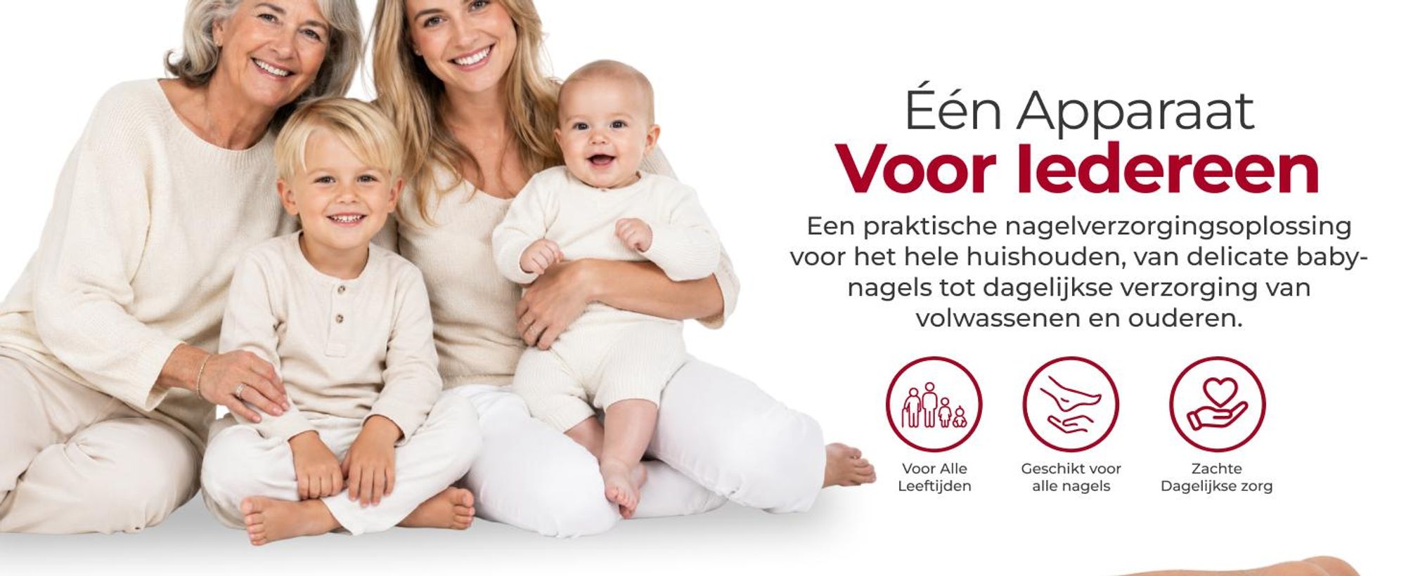 Professionele elektrische nagelknipper, automatische manicure- en pedicuretrimmer voor volwassenen en baby's, geschikt voor vingernagels en teennagels. Wit