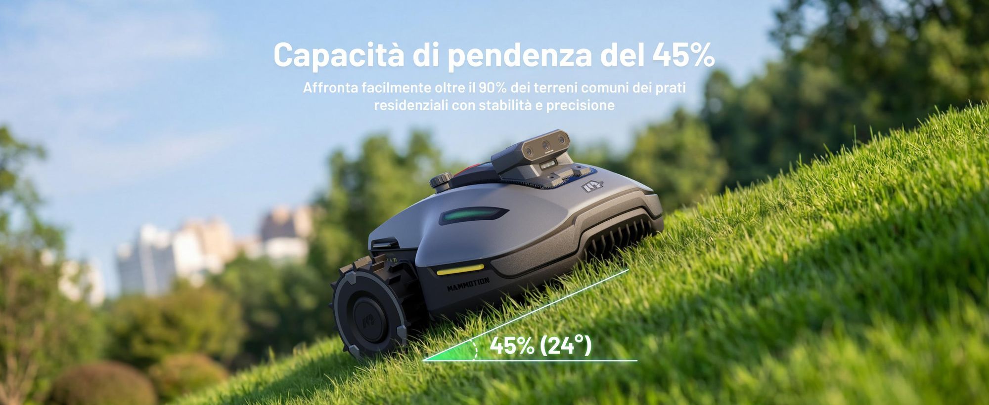Robot tosaerba Mammotion YUKA Mini 2 800 con garage, senza filo, fino a 800 m², DropMow, mappatura auto, taglio bordi, 4G-Modul, APP