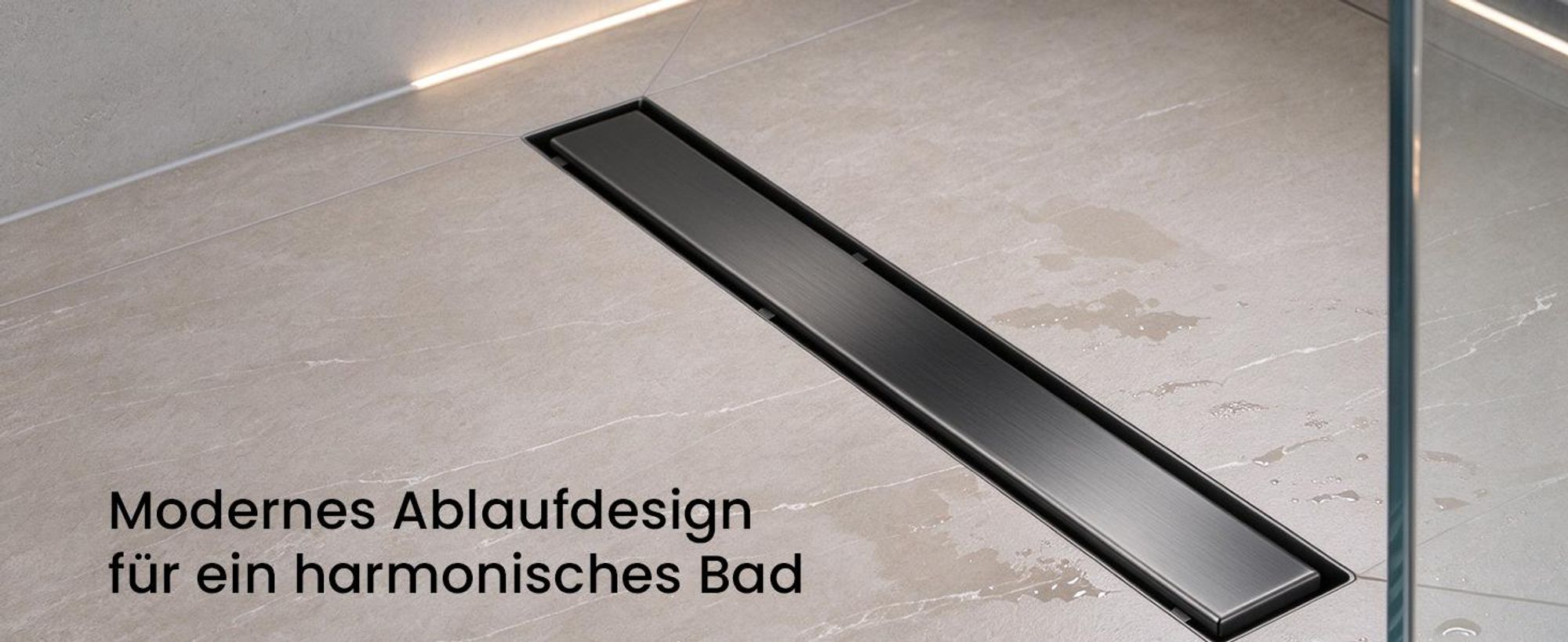 Mai & Mai Duschrinne 50cm Bodenablauf aus Edelstahl | Komplettset Ablaufrinne für Badezimmer | Befliesbar Wasserabfluss 35L/min | Haarsieb Chrom KE110