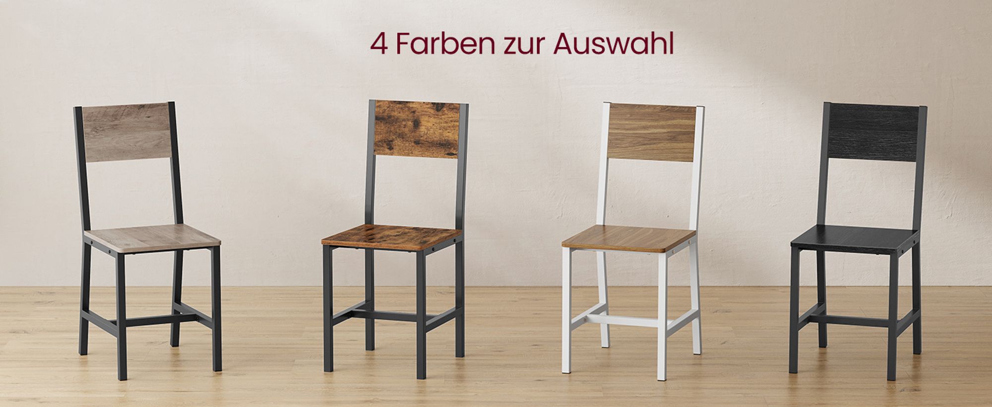 VASAGLE  2er Set Esszimmerstühle, Küchenstühle, Esszimmerstuhl für Esszimmer, Metallrahmen, Wohnzimmer, Küche, anthrazitgrau-tintenschwarzLDCDE092B04