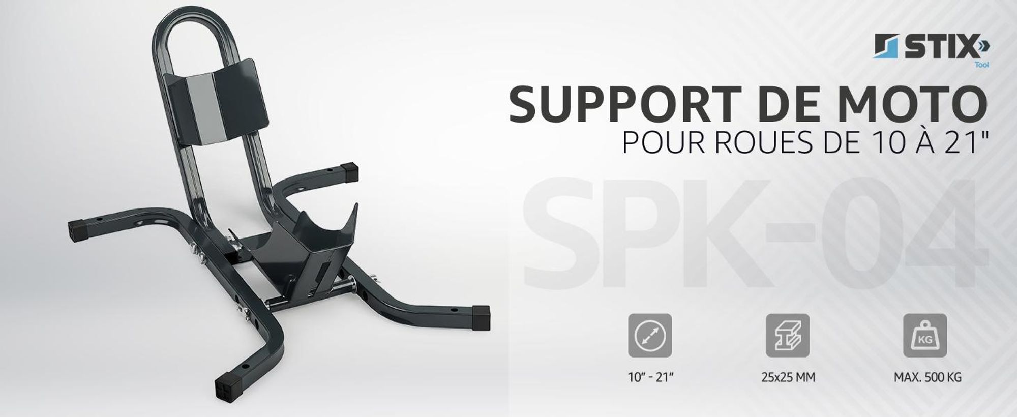 Béquille de moto roue avant avec Wipe SPK-04 pour 15-21 pouces bascule de moto