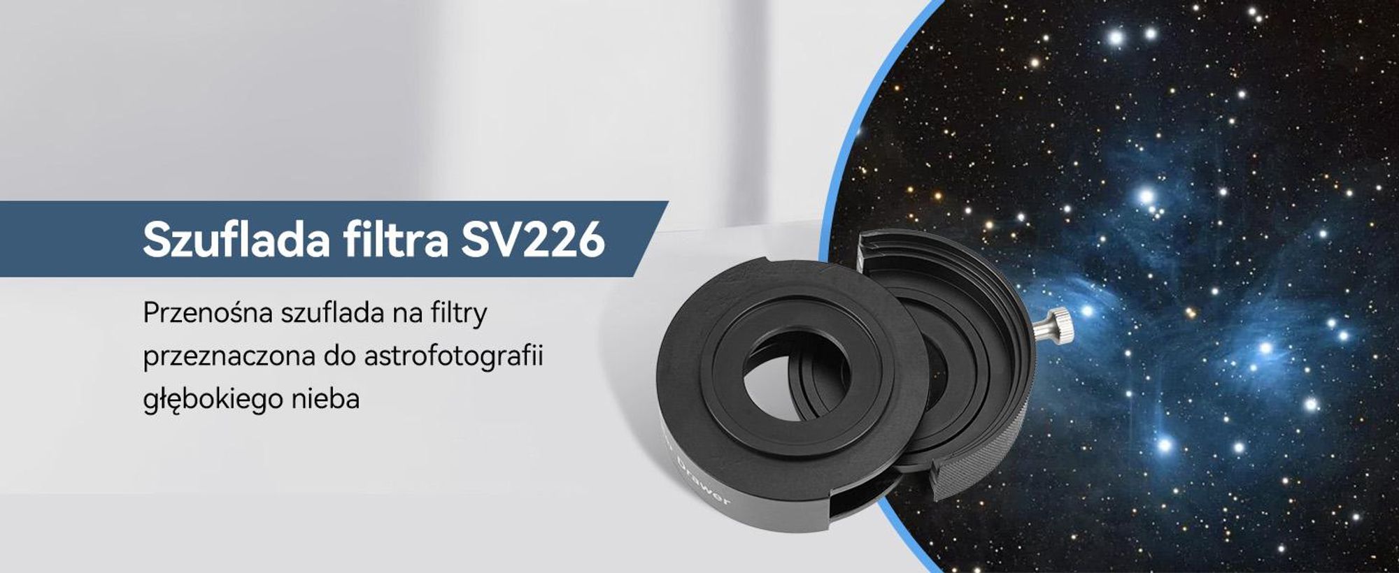 Teleskopowe koło filtrujące Svbony SV226 M42-M48, teleskopowa szuflada na filtry Zawiera dwa uchwyty na filtry 2" Kompatybilne z filtrami 1,25" i 2"