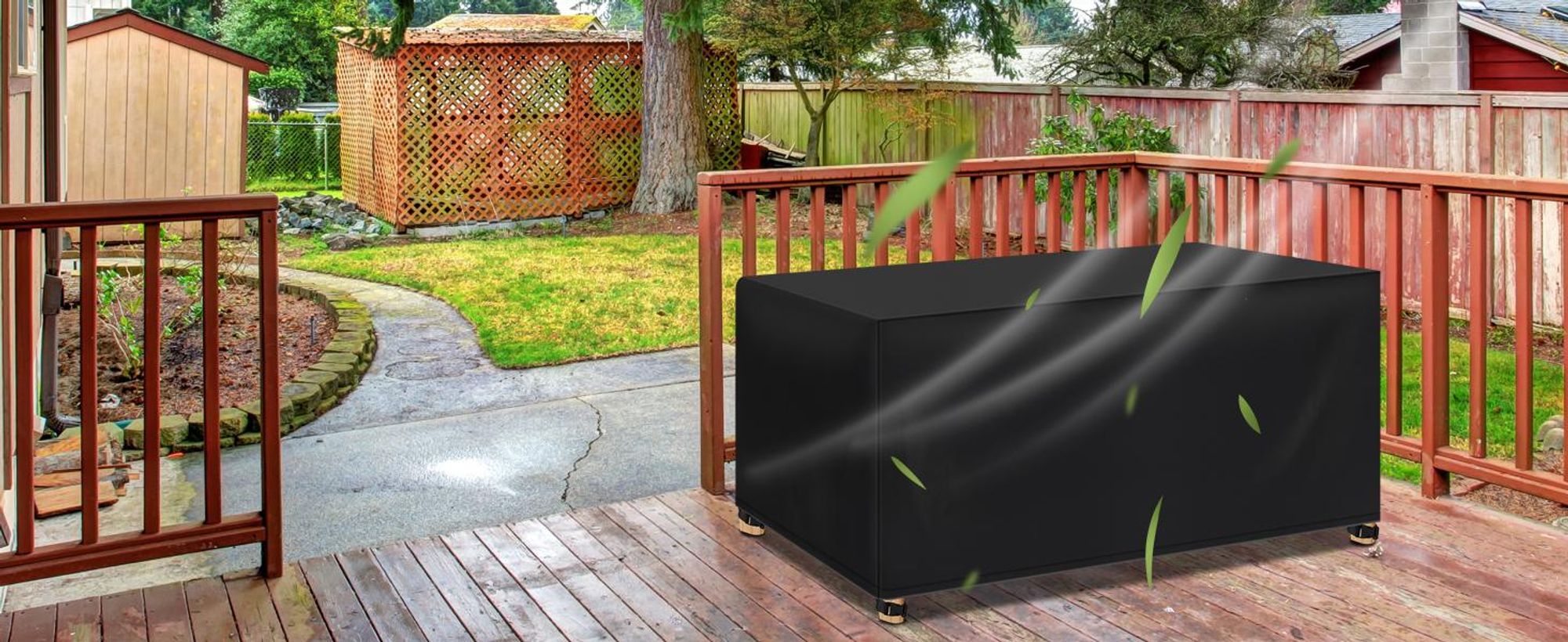 WOLTU Abdeckung für Gartenmöbel, aus 420D Oxford Gewebe, Wasserdicht Abdeckplane UV-Beständig, Schutzhülle Plane für Möbelsets, Schwarz 250x210x90 cm