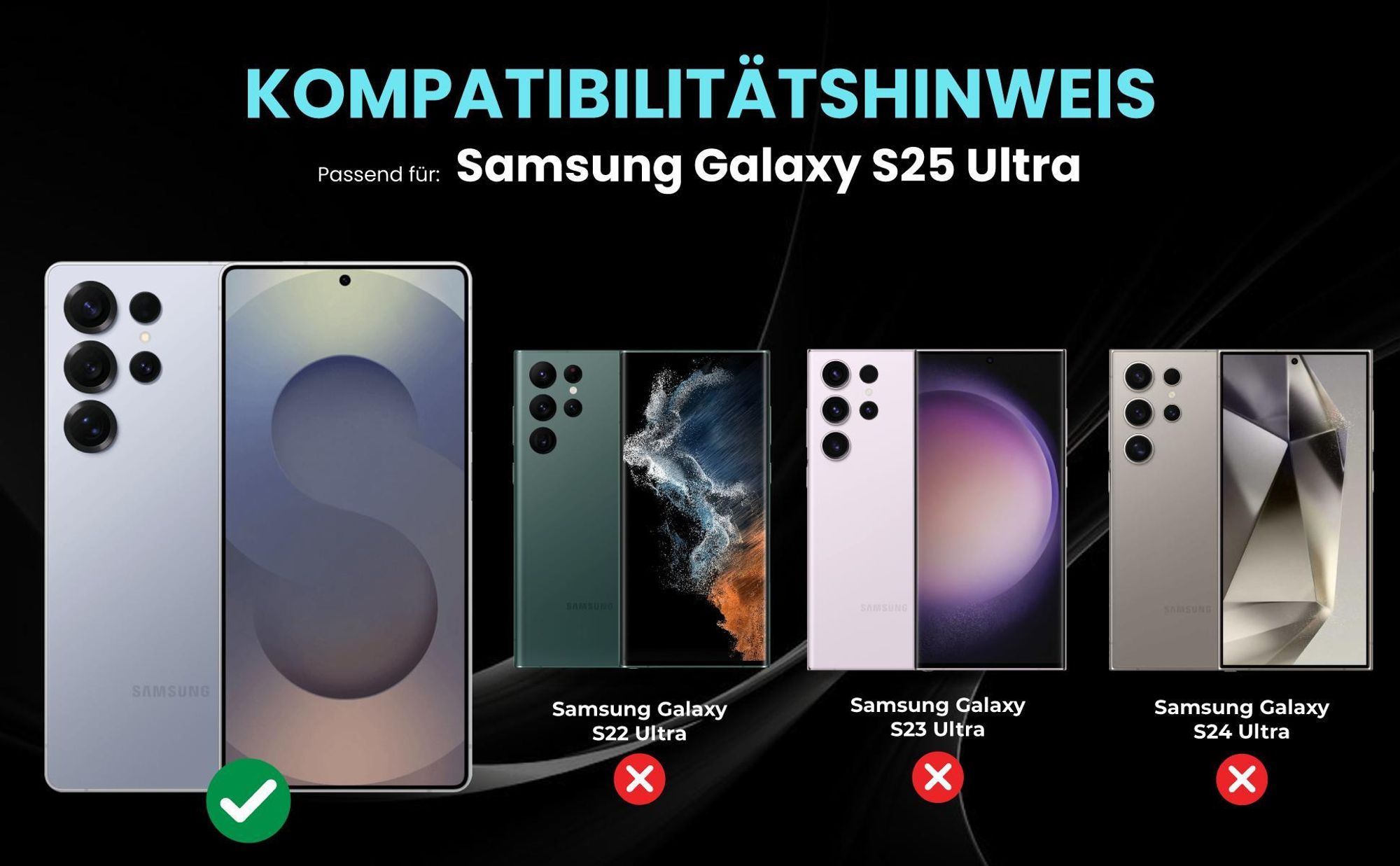 Kompatibilitätshinweise Hülle für Samsung Galaxy S25 Ultra