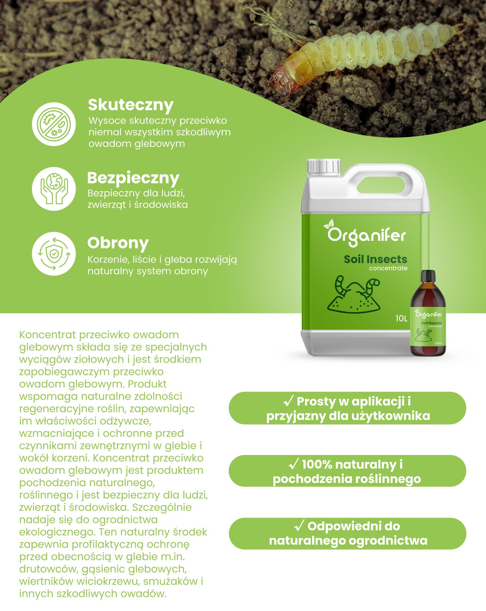 Koncentrat na Owady Glebowe – 1000 ml na 1000 m2 - Organifer