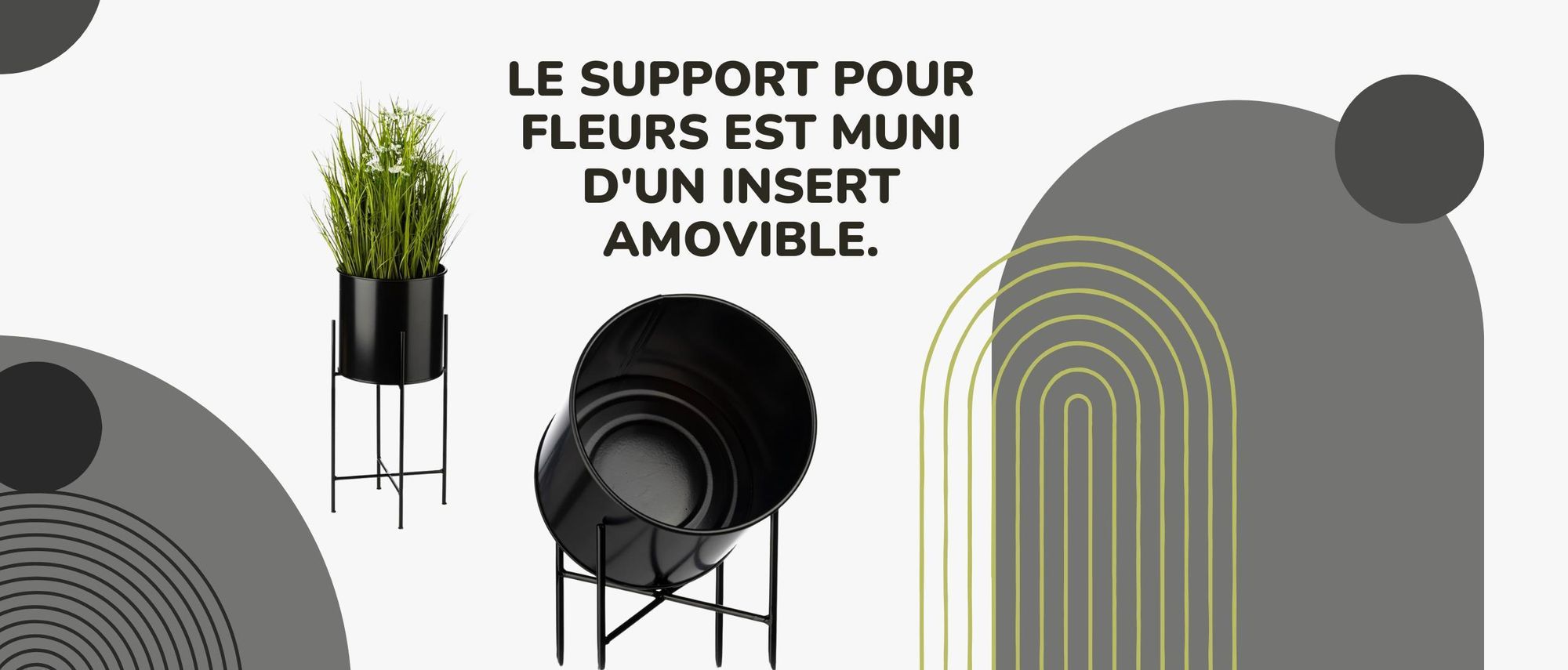 Howhomely, support pour plantes, support pour fleurs, pot de fleurs, métal, noir, doré