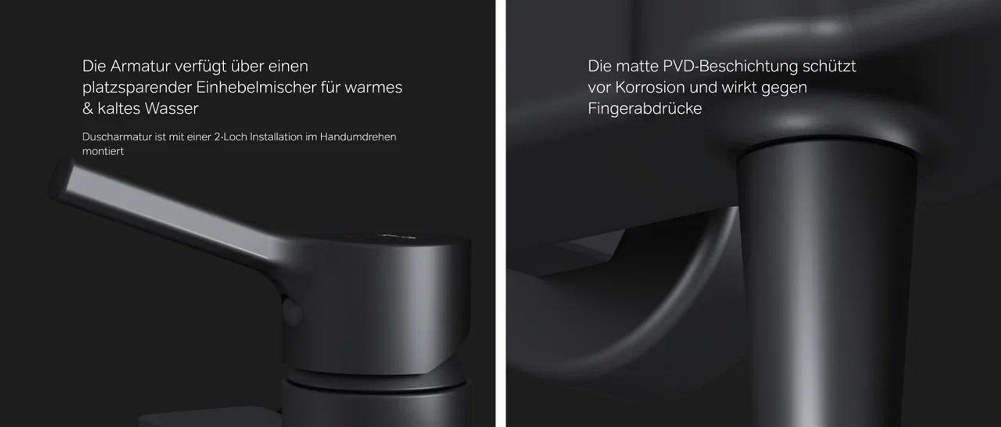 AM.PM Duscharmatur Einhebel Brausebatterie Schwarz Armatur Mischbatterie Brausearmatur Brausebatterie Wasserhahn Bad Mischbatterie Dusche