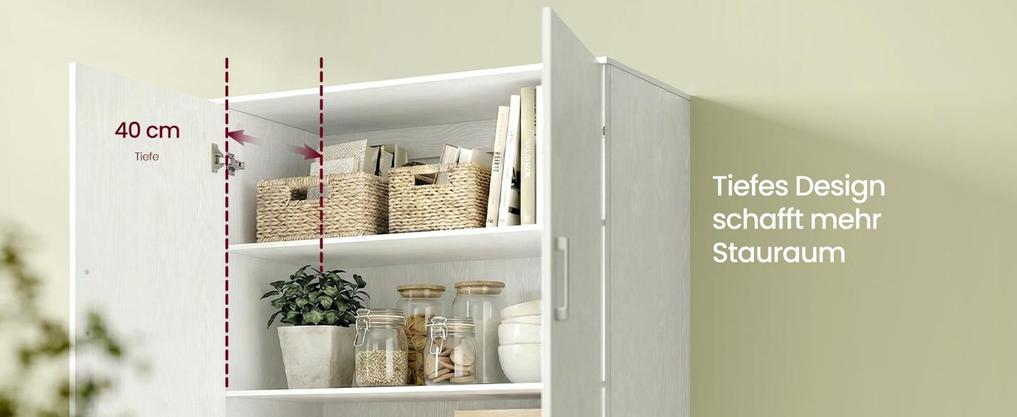 VASAGLE Aktenschrank mit 4 Türen, Kleiderschrank, 5 Ablagen, für Büro, Holzspanplatte, mit Griffen, 80 x 40 x 180 cm, weiß