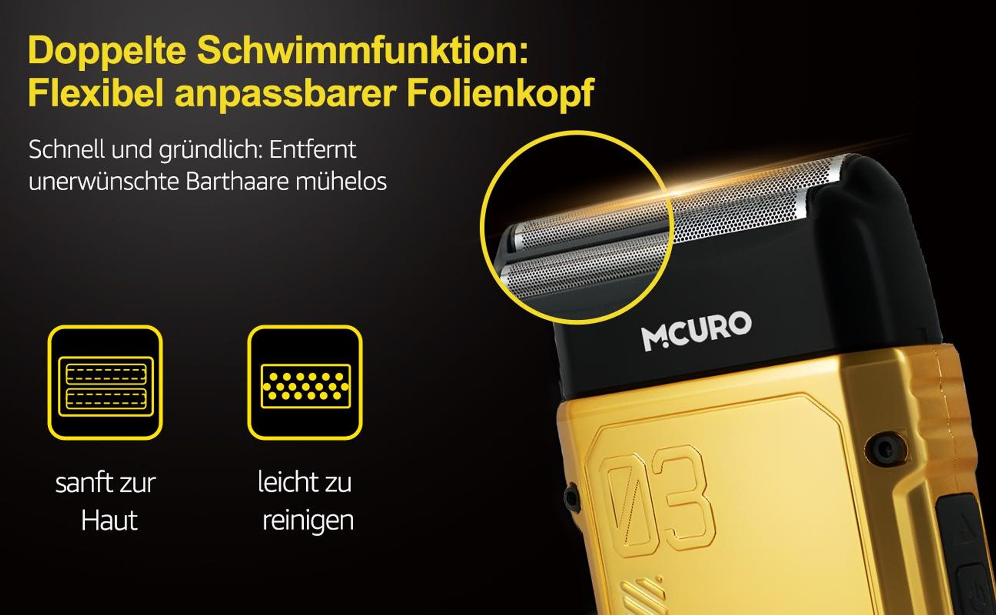 MCURO Professionelles Haarschneideset für Herren, Kabelloses Bart- und Haarschneider-Set, USB-aufladbares Elektrisches Trimmer-Set mit Folienrasierer für Präzise Männerpflege