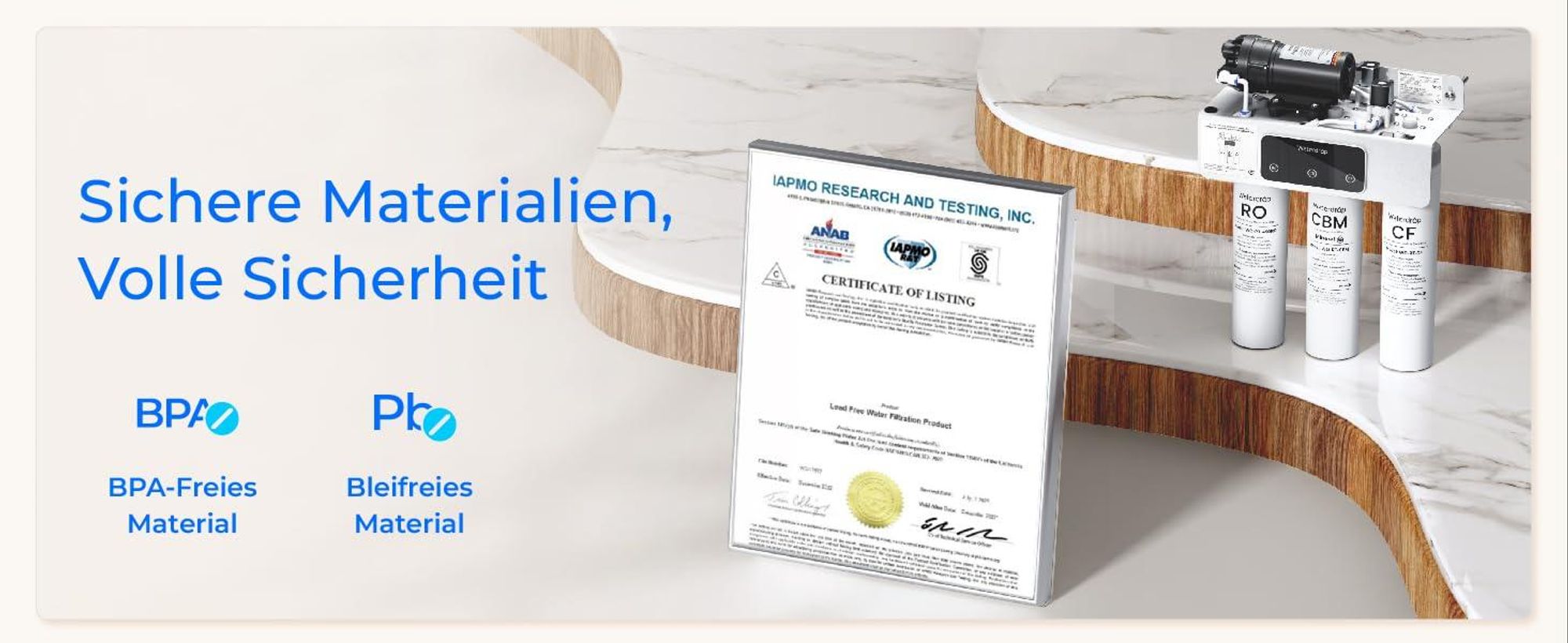 Waterdrop T3-M Remineralisierung Umkehrosmoseanlage, NSF/ANSI 372-, 9-stufiger RO-Wasserfilter, 450 GPD Tankloses Wasserfiltersystem