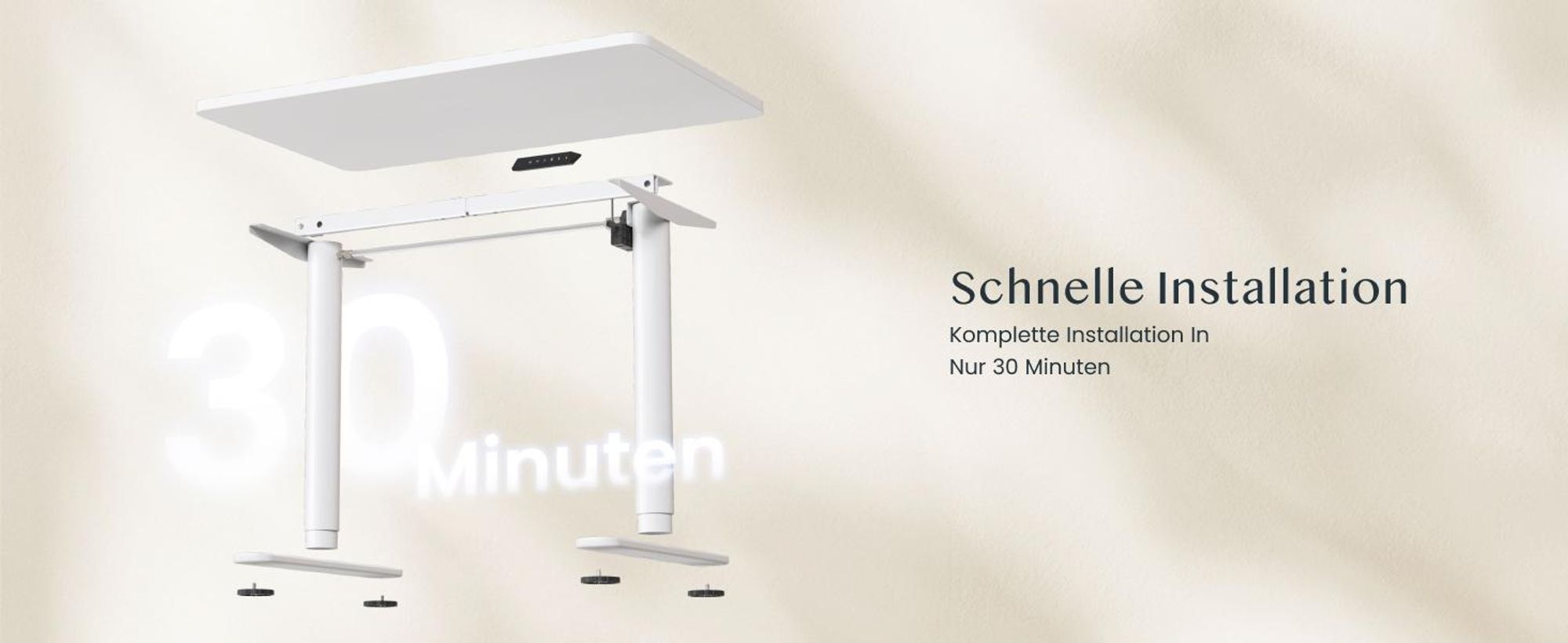 FLEXISPOT CylineX Höhenverstellbarer Schreibtisch 160x80cm mit eleganten abgerundeten Tischbeinen, 25mm einteiliger Tischplatte 80 kg Tragkraft Weiß