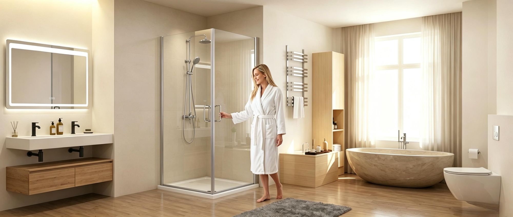 MIQU Duschkabine 80x80x195 cm Dusche Duschwand 180° Schwingtür Eckeinstieg mit Duschwane 6mm NANO Glas
