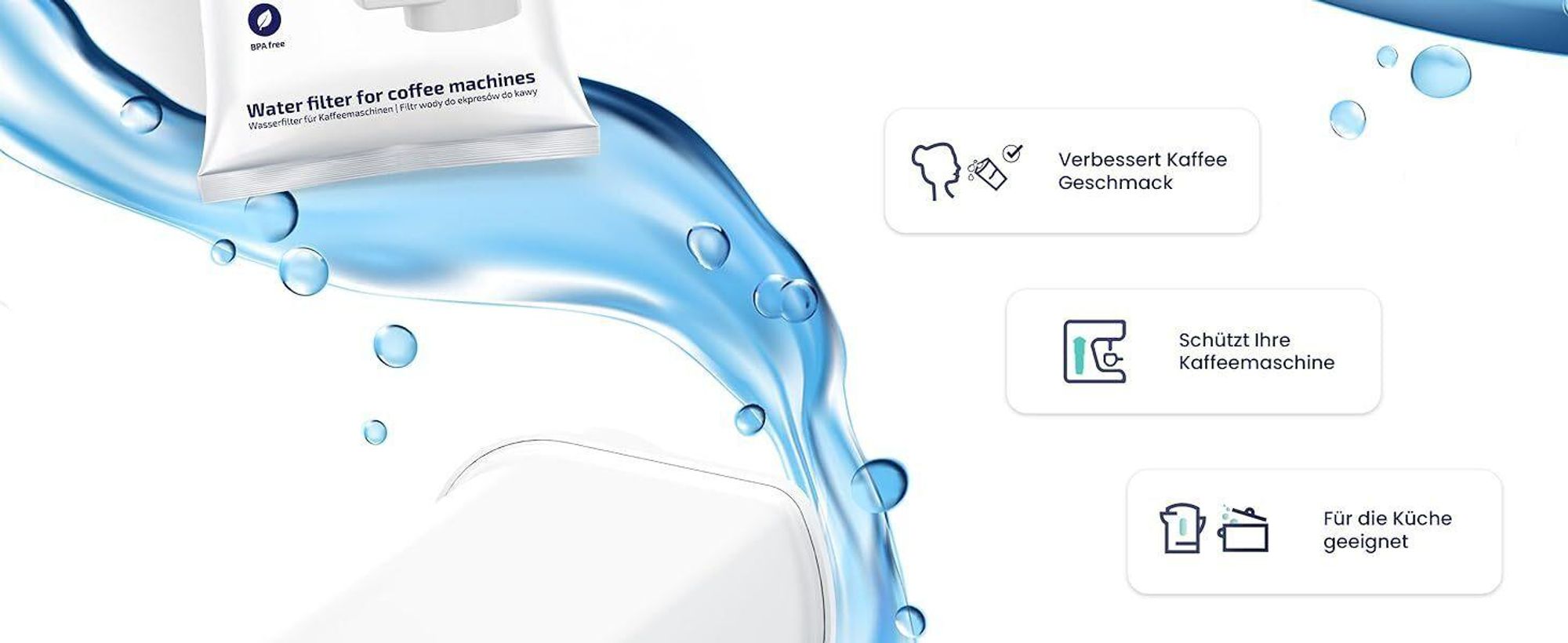 AquaFloow Wasserfilter 10er Set kompatibel mit Siemens EQ Serie Kaffeevollautomat Ersatz für BRITA Intenza TZ70003 TCZ7003