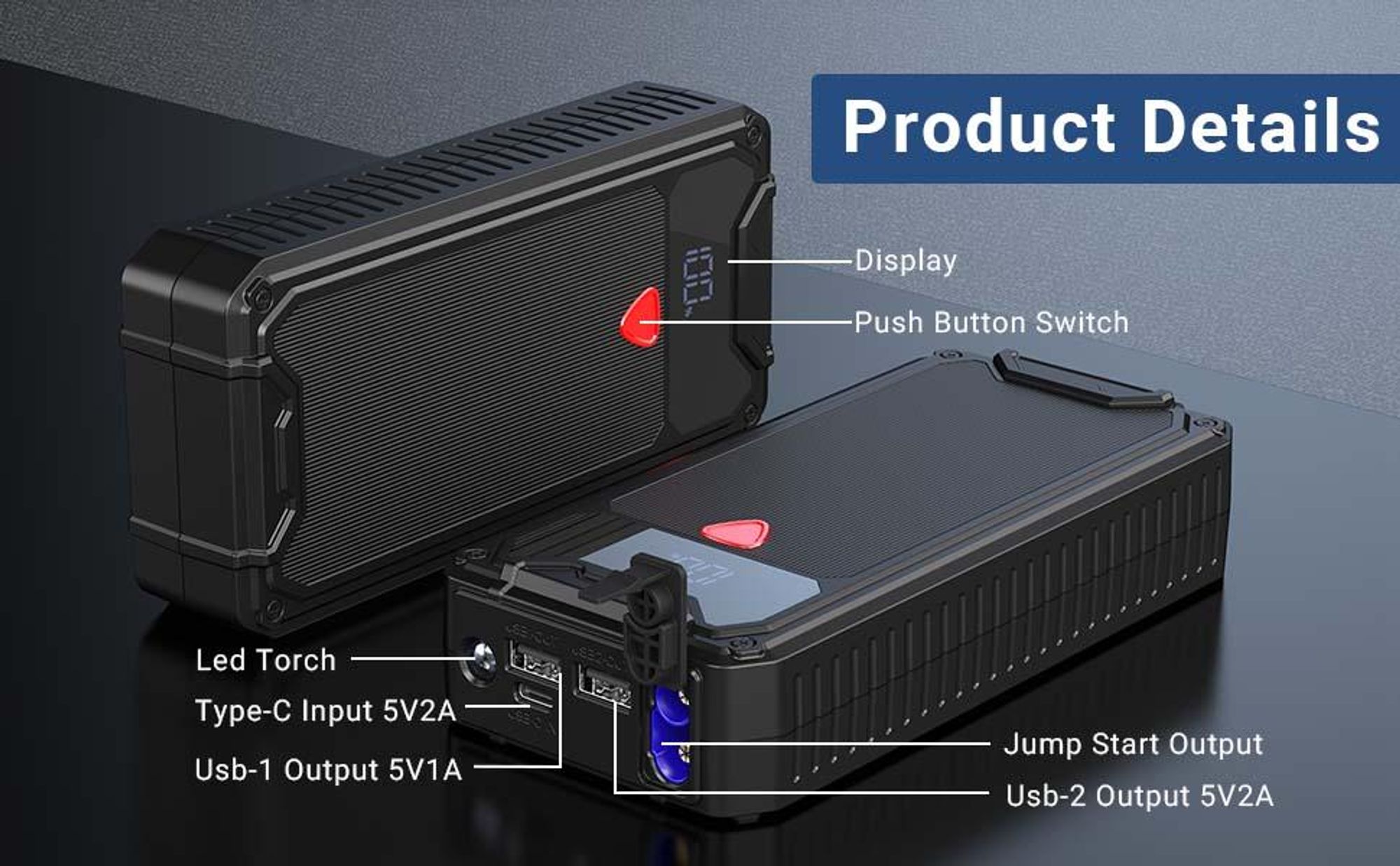 Auto Starthilfe, Starthilfekabel, Jump Starter, Power Bank, Power Station