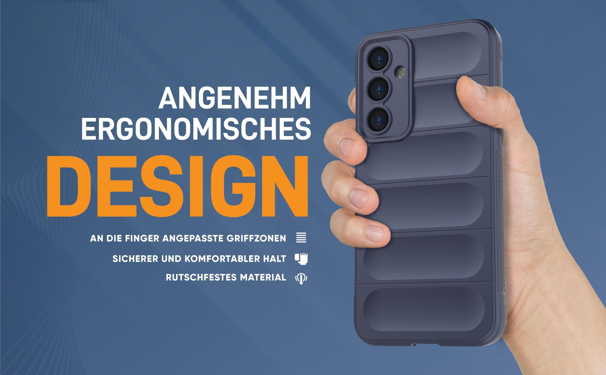 Blaue rutschfeste Hülle für Samsung Galaxy S23 FE mit weichem Mikrofaser Inlay