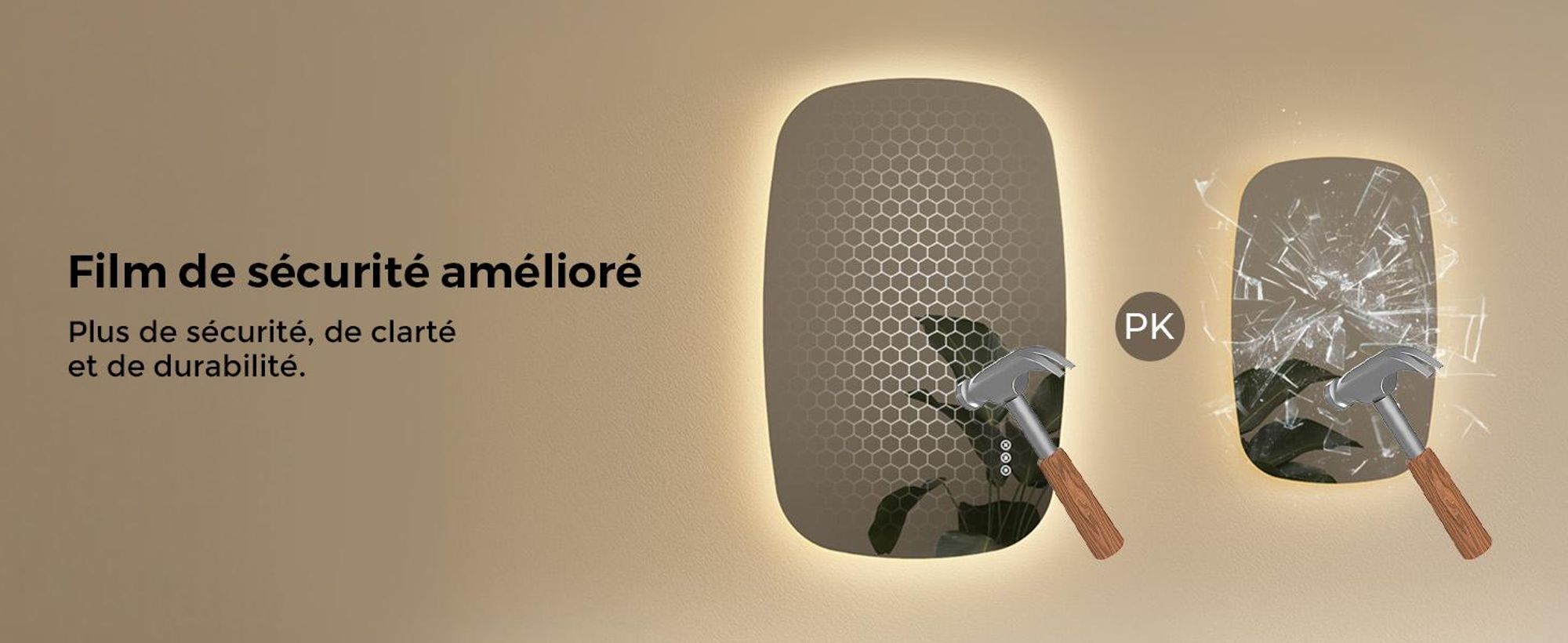 S'AFIELINA 95×60 cm Miroir de Salle de Bain avec Éclairage, Miroir LED Oval avec Interrupteur Tactile,3 Couleurs de Lumière Réglables, Anti-Buée