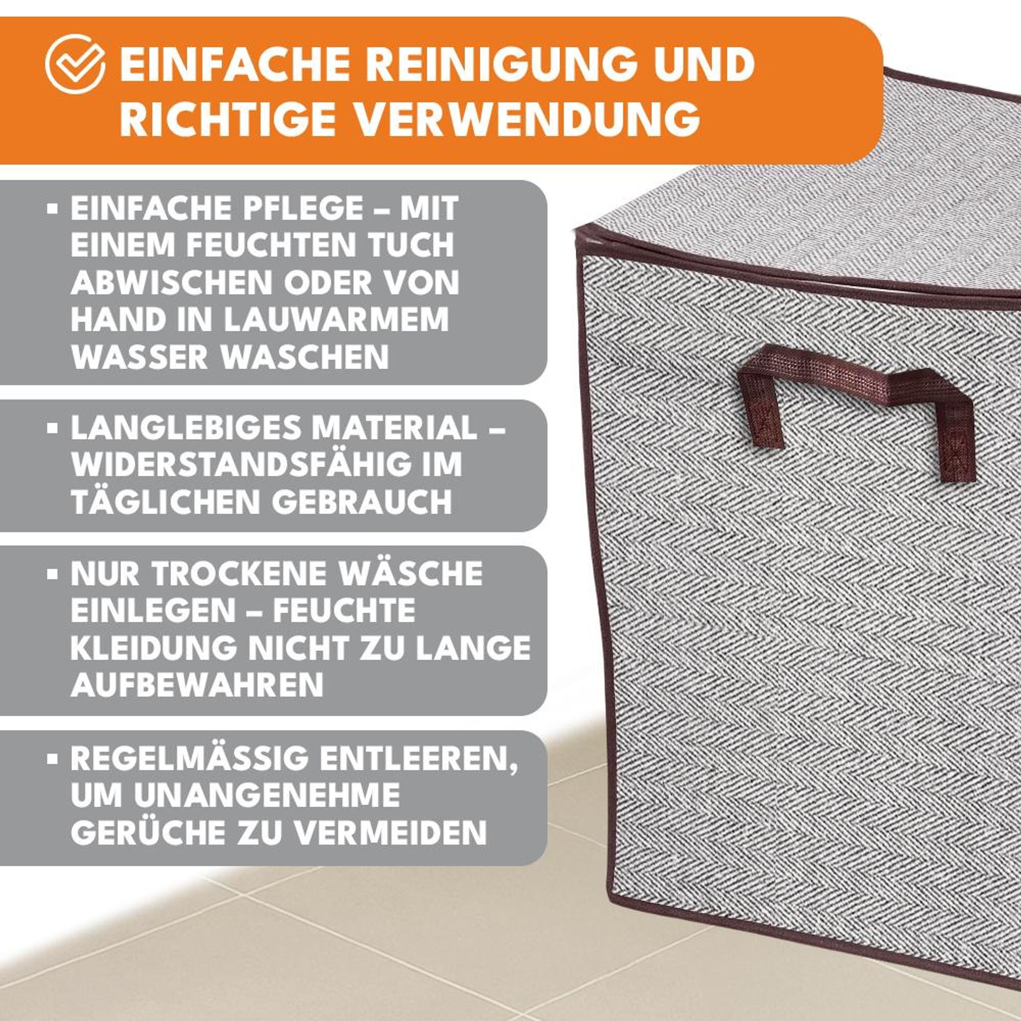 KRUMAD Faltbarer Wäschekorb 2 Stück 2x80L mit Deckel - Großer Wäschesammler mit Griffen, wasserdichtem Innenfutter und stabilem Stahlrahmen