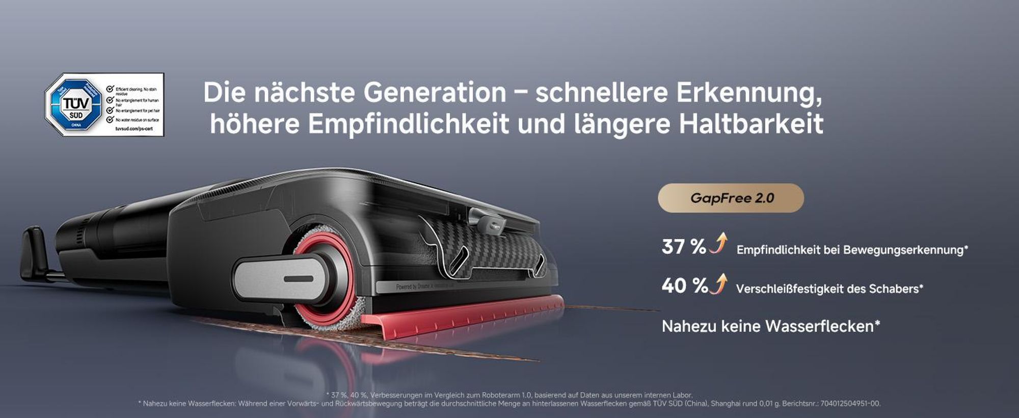 Dreame H15 Pro FoamWash Nass- und Trockensauger, 23000Pa Saugleistung, 0 Tangle, 180° Lie-Flat,60min Laufzeit,100℃ selbstreinigend,LED,4-Modus,400m²