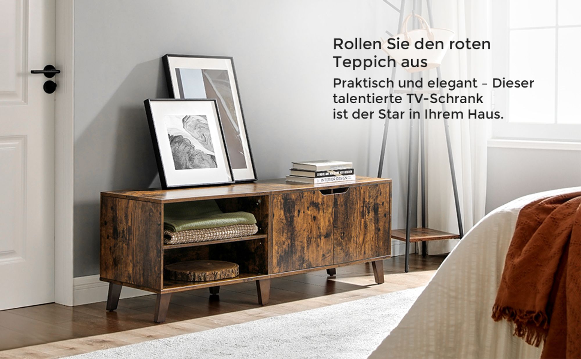 VASAGLE Lowboard TV-Schrank, Lange 140cm, für Fernseher bis zu 65 Zoll