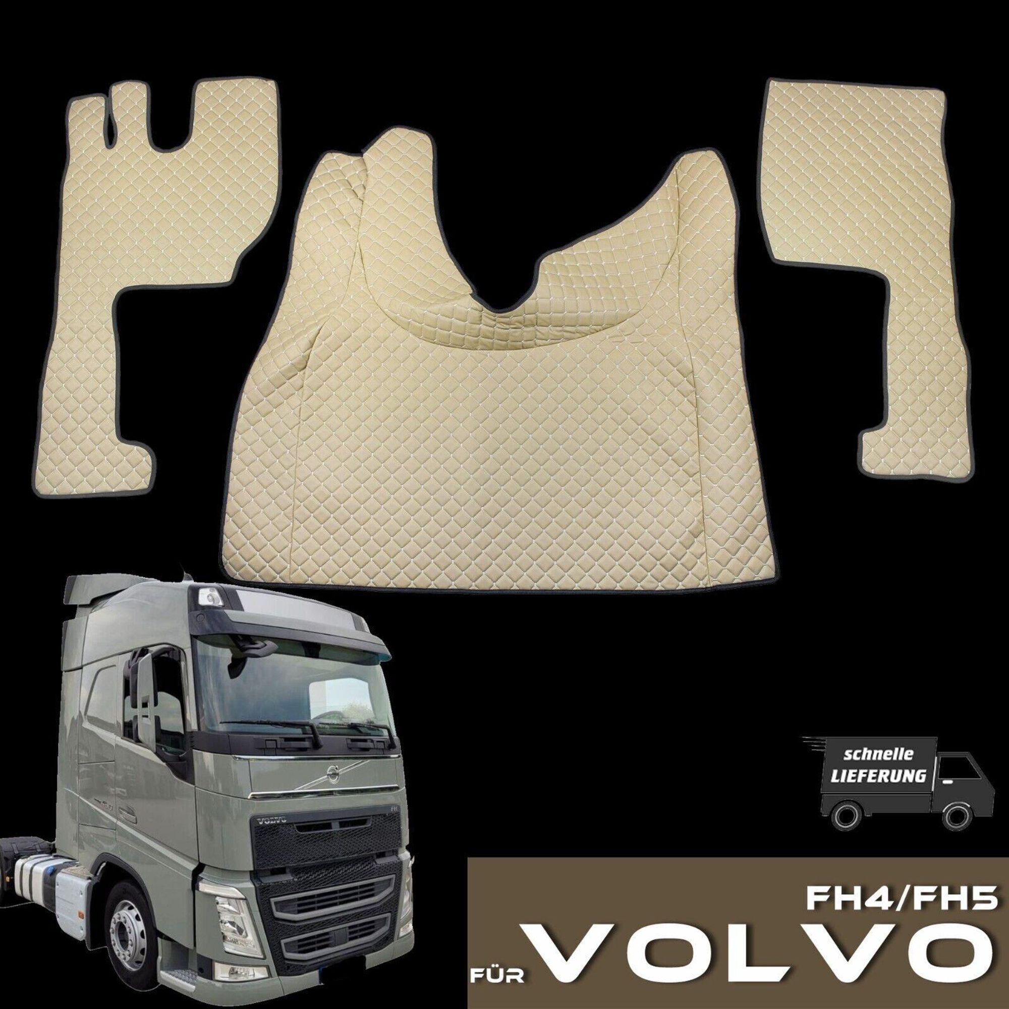 LKW Fußmatten Für Volvo FH4 FH5 Truck Zubehör Lederboden Interieur Beige 2013-