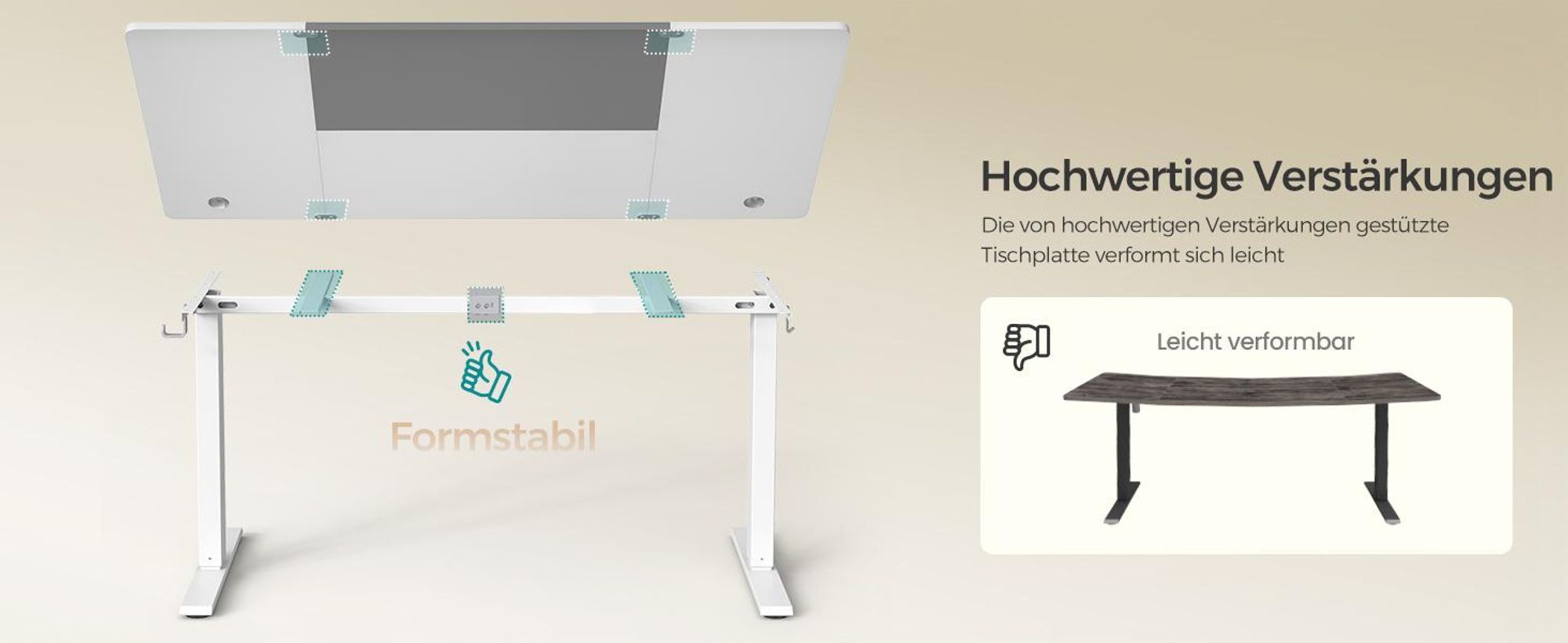 SONGMICS Höhenverstellbarer Schreibtisch elektrisch 160cm mit 4 Höhen