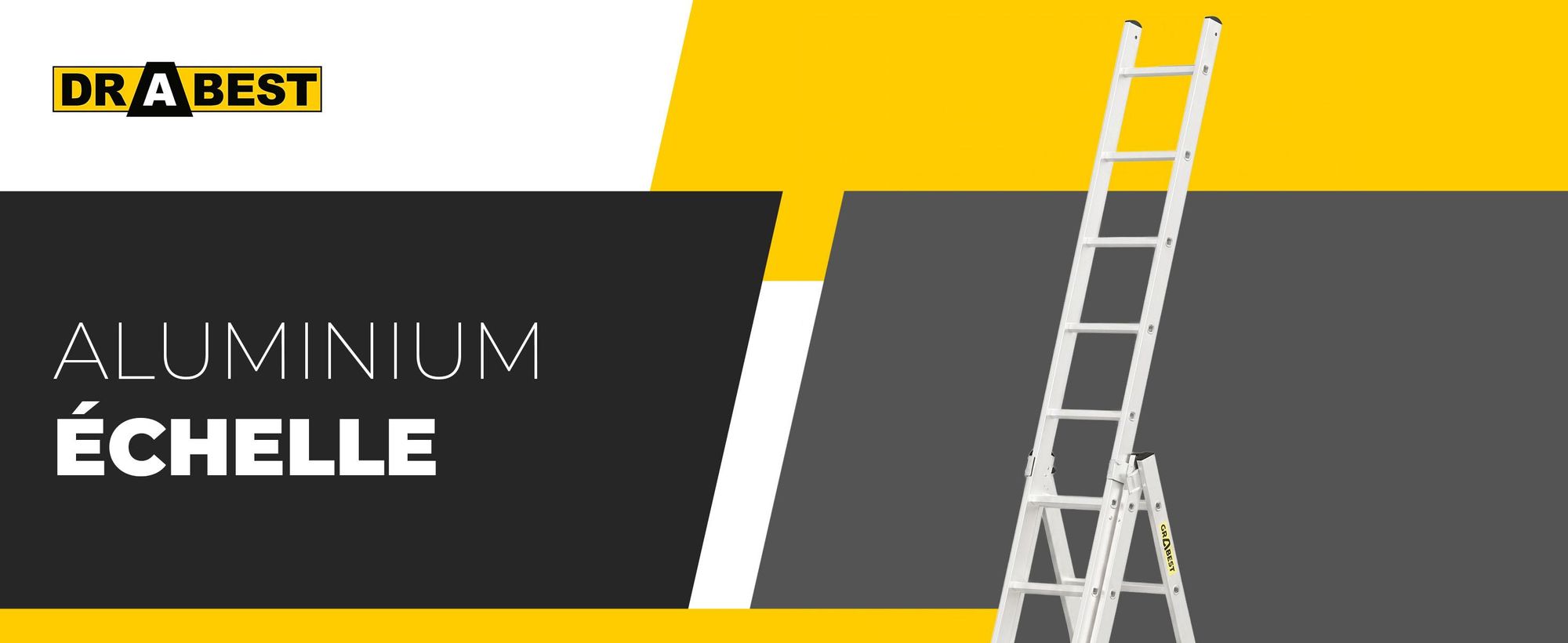 Drabest | Échelle Aluminium 3 Éléments 3x9 - 150 kg - Antidérapante - Idéale pour Travaux Domestiques