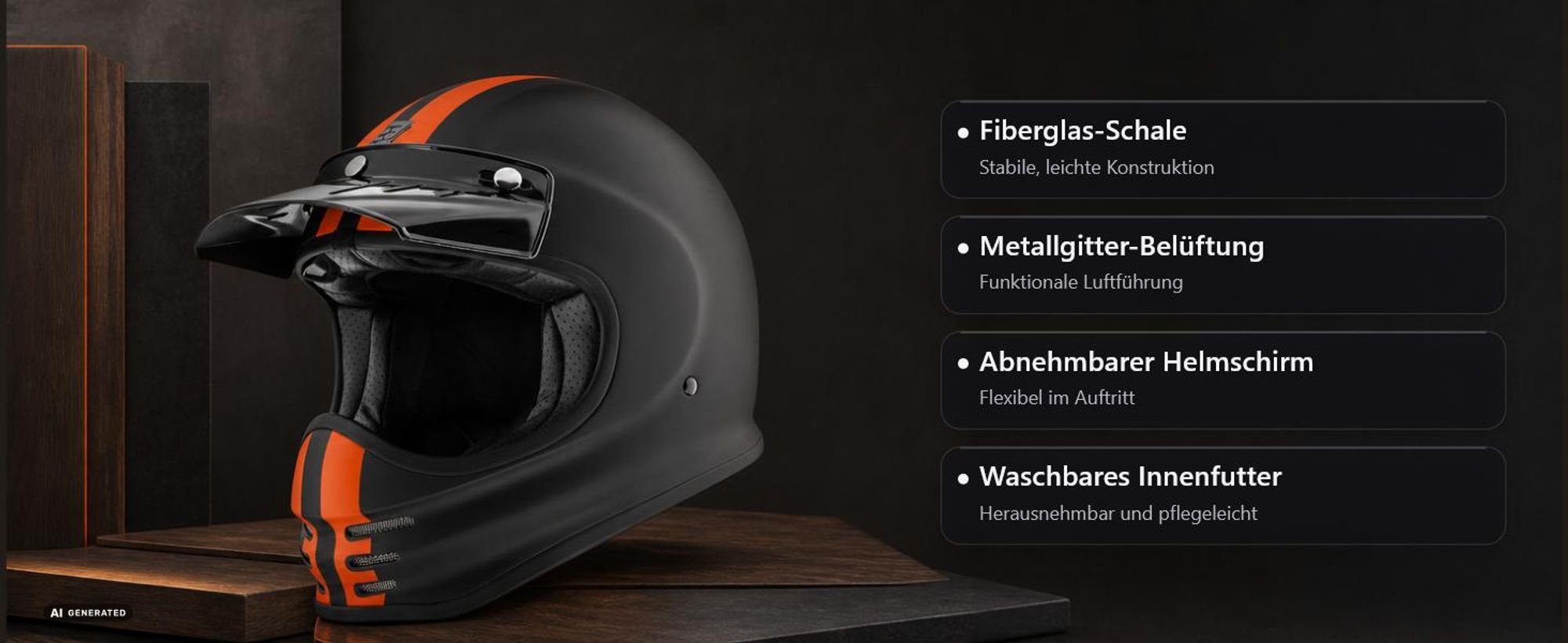 Bogotto V381 Schergo Helm, schwarz matt/orange, L (59/60)