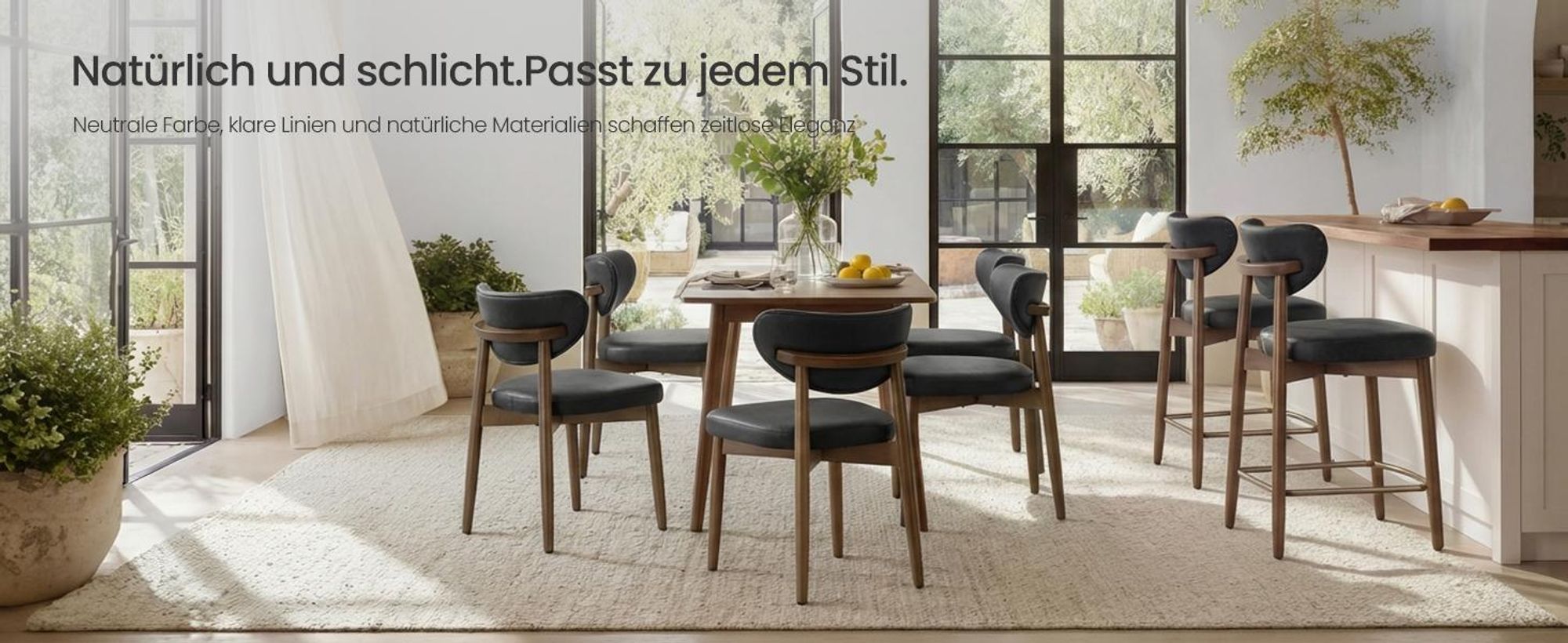 VASAGLE Barhocker 2er Set aus Kunstleder, mit Rückenlehne und Massivholzbeinen, 50 x 51,5 x 95,5 cm, Schwarz