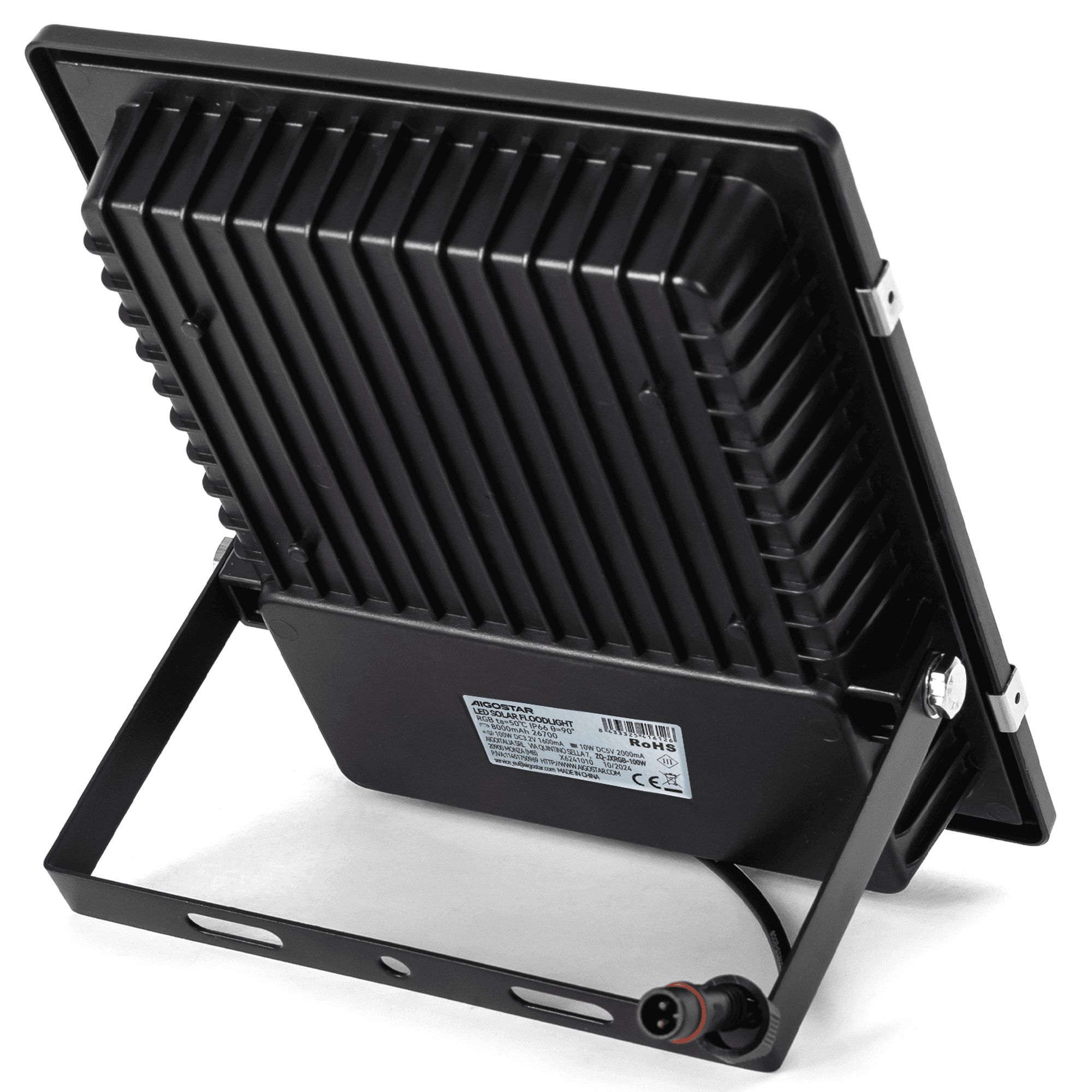 Aigostar-Solar LED Strahler Außen mit Große Solarpanel,5 m Kabel,Dimmbar 3000K/4500K/6500K,8000mAH,Große Batteriekapazitä,IP66