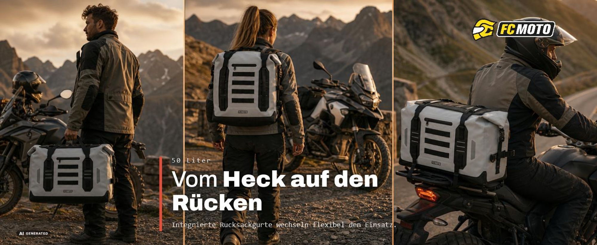FC-Moto Ever-ST 50 L Hecktasche / Rucksack, weiß
