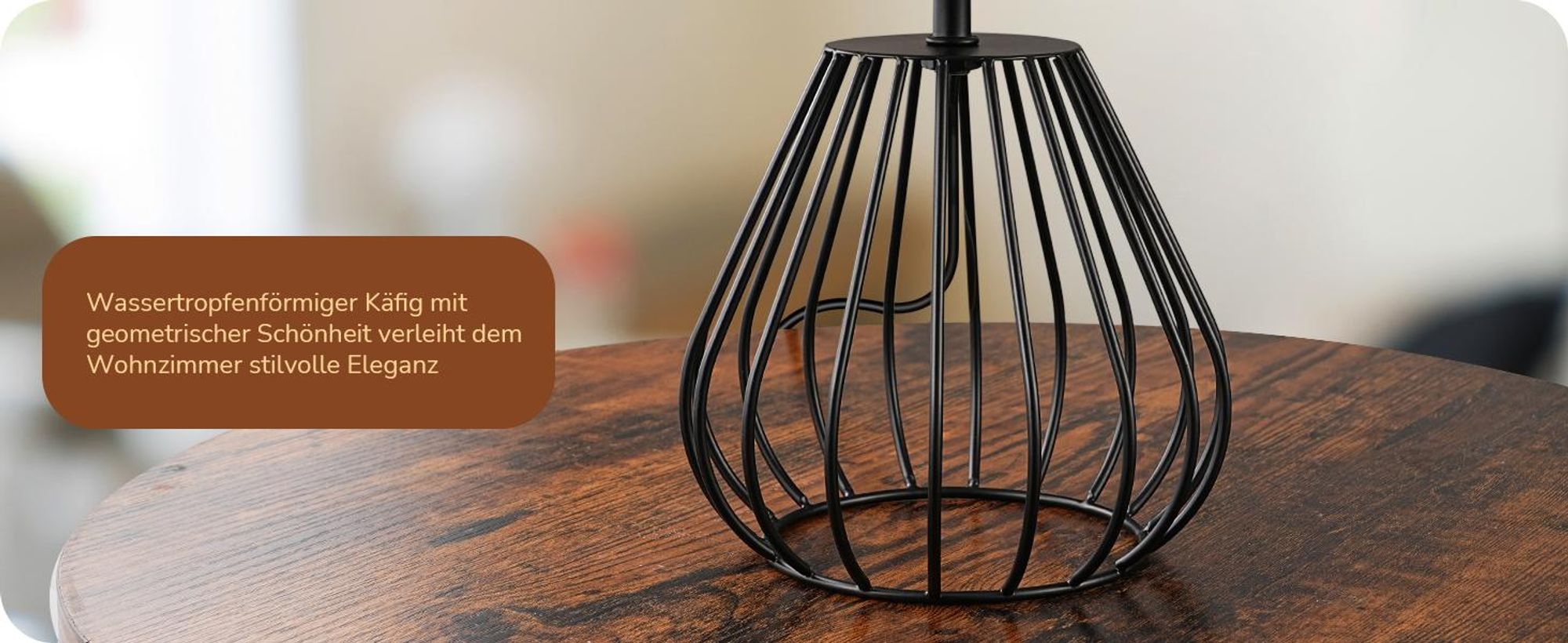 EDISHINE Tischlampe Wohzimmer, Boho Tischlampe mit Papierseil-Schirm, Schwarz