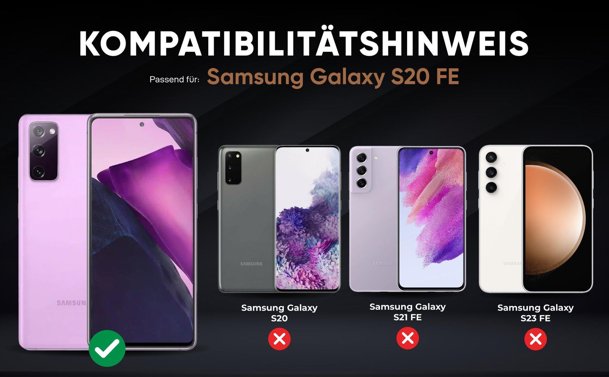 Kompatibilitätshinweise Hülle für Samsung Galaxy S20 FE