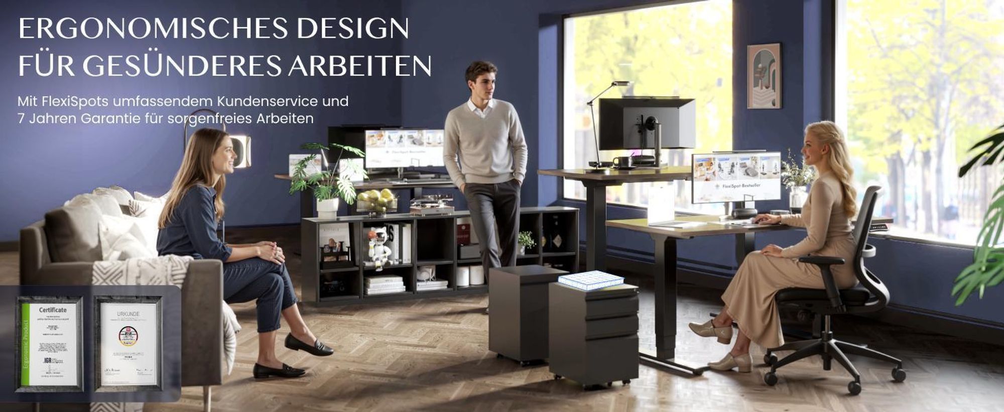 FLEXISPOT E5 Plus Höhenverstellbarer Schreibtisch 160x80cm, Doppelmotor, 25MM EINTEILIGE TISCHPLATTE, USB-Anschluss, 120KG Tragkraft, Ahorn