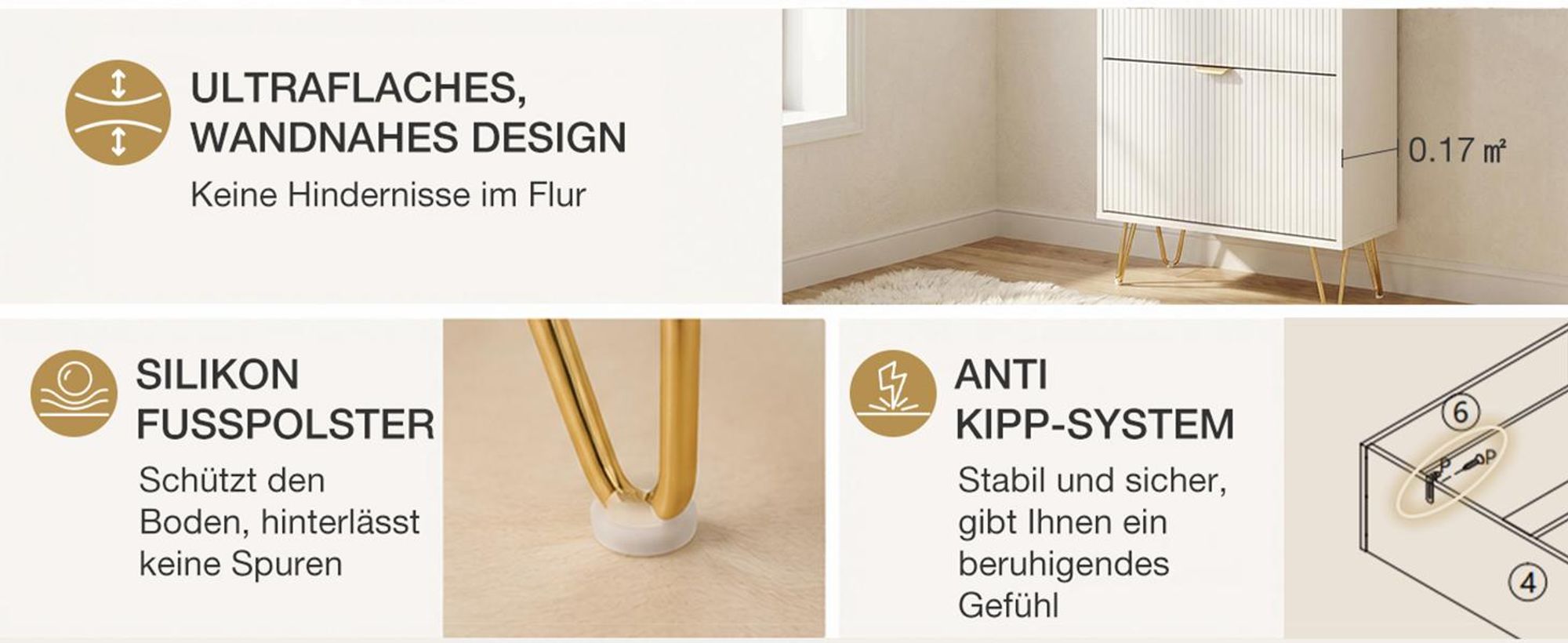 Schuhschrank schmal Holz, Schuhkipper Weiß, 2 Klappen, 101x60x26cm Stabiles Metallgestell und viel Stauraum für Flur und Eingangsbereich
