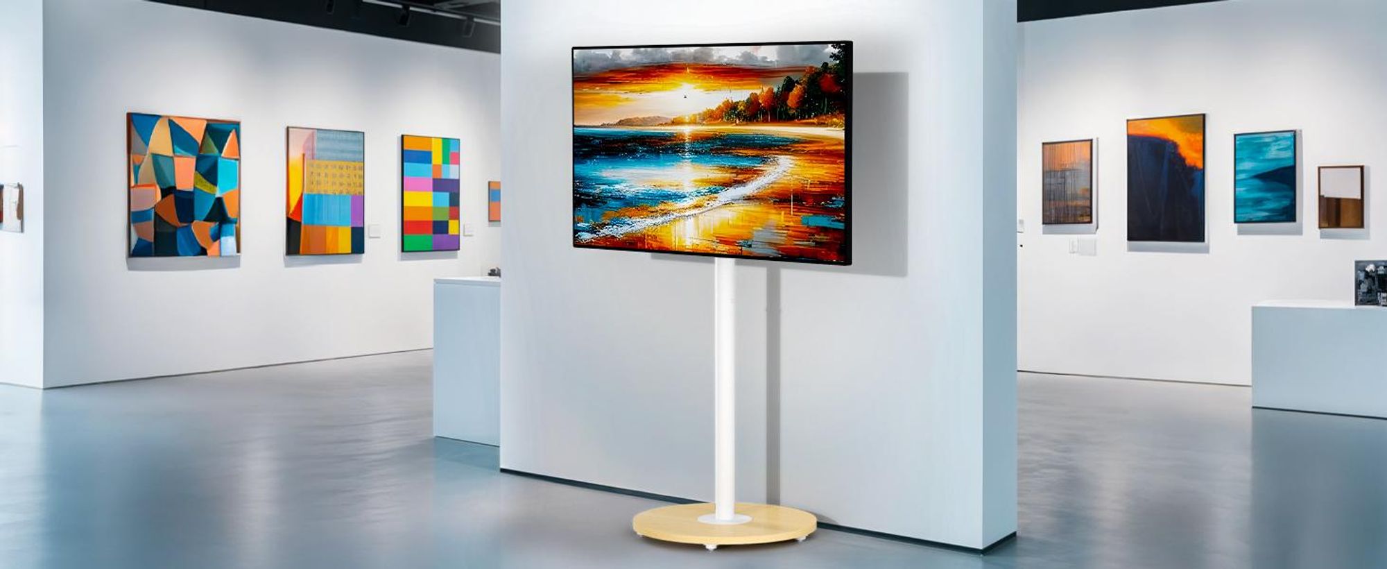 WISFOR TV Standfuss Höhenverstellbar, TV Ständer Rollbar, TV Bodenständer für 40-75 Zoll Fernsehstand, VESA 600x400mm, bis Max 50kg