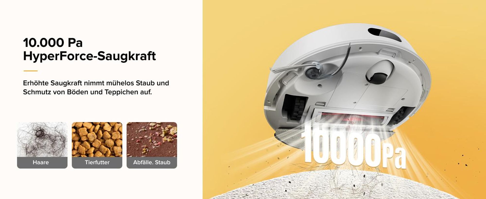 Roborock Q7 M5 Saugroboter mit Wischfunktion, 10.000Pa(Upgrade von Q5 PRO), Dual Anti-Tangle-System, Staubsauger Roboter für Teppich, Tierhaare (Weiß)