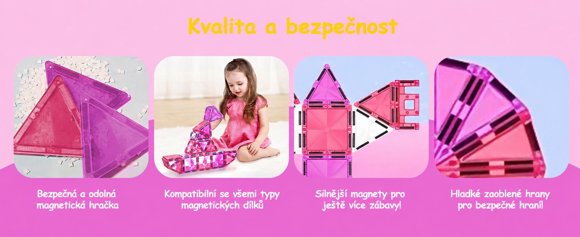 Olvy Magnetické stavební kostky Montessori hračky 80 ks -Magnetické kostky pro děti -Magnetické stavební kostky - Magnetická stavební hračka, Magna, Princezna