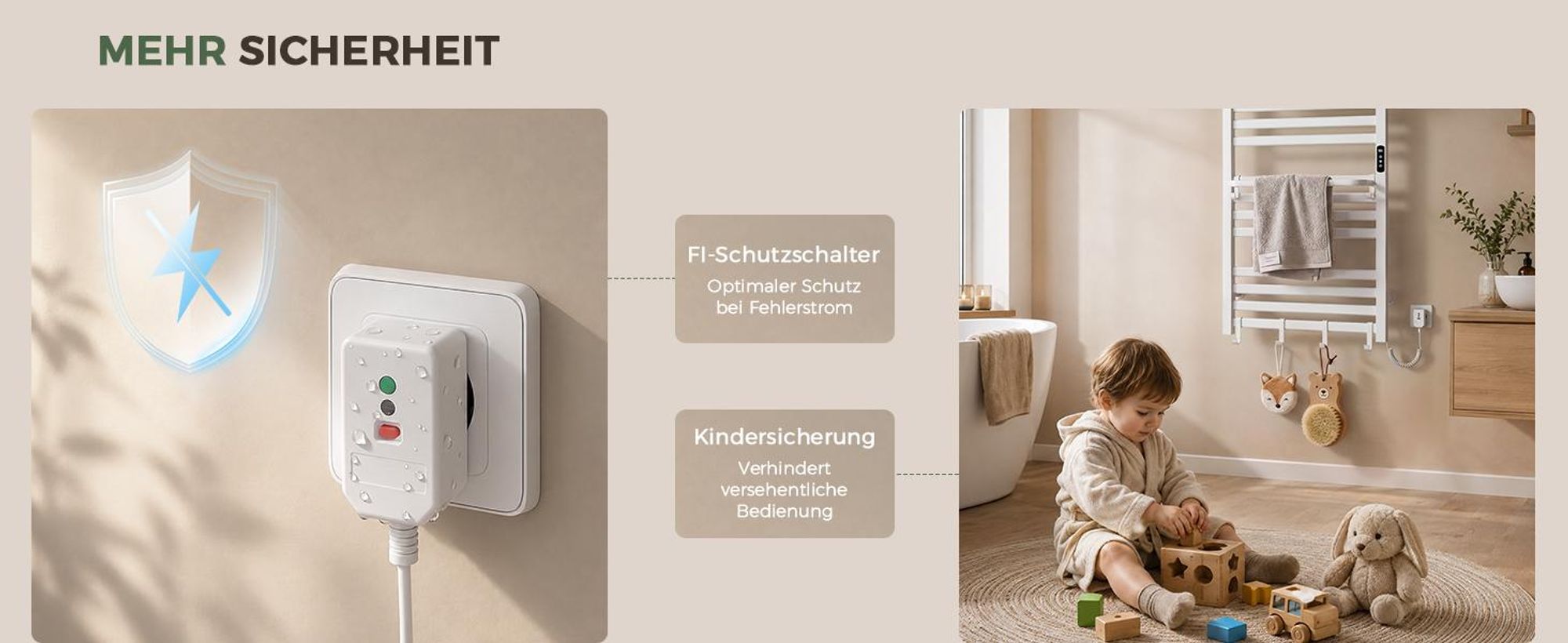 S'AFIELINA Handtuchheizkörper elektrisch mit Ablage 700×600 233W Weiß,Elektrischer Handtuchwärmer mit WLAN-App-Steuerung, Kohlefaser-Heizung