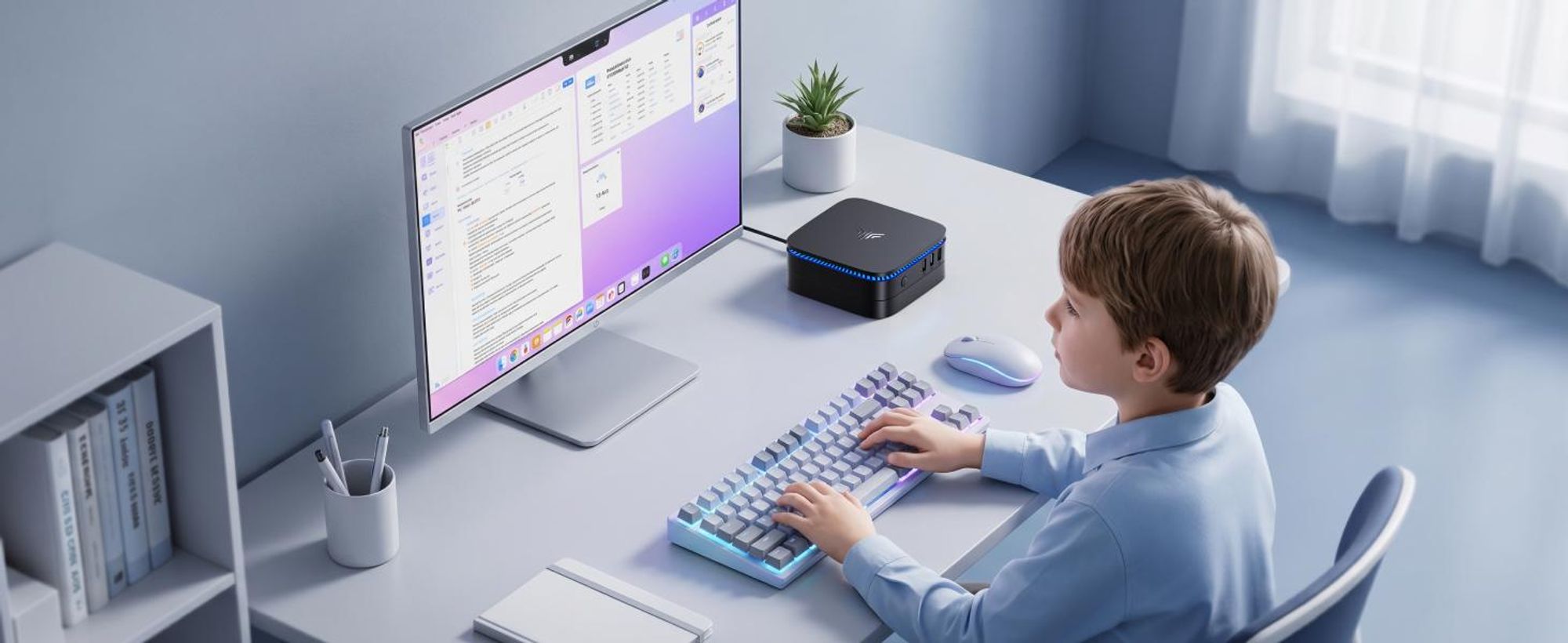 NiPOGi Mini PC Intel Pentium N5030 (bis zu 3,1 GHz) 8GB RAM 256GB SSD met Windows 11 Pro, 4K Dual Display 2× HDMI Mini Desktop PC