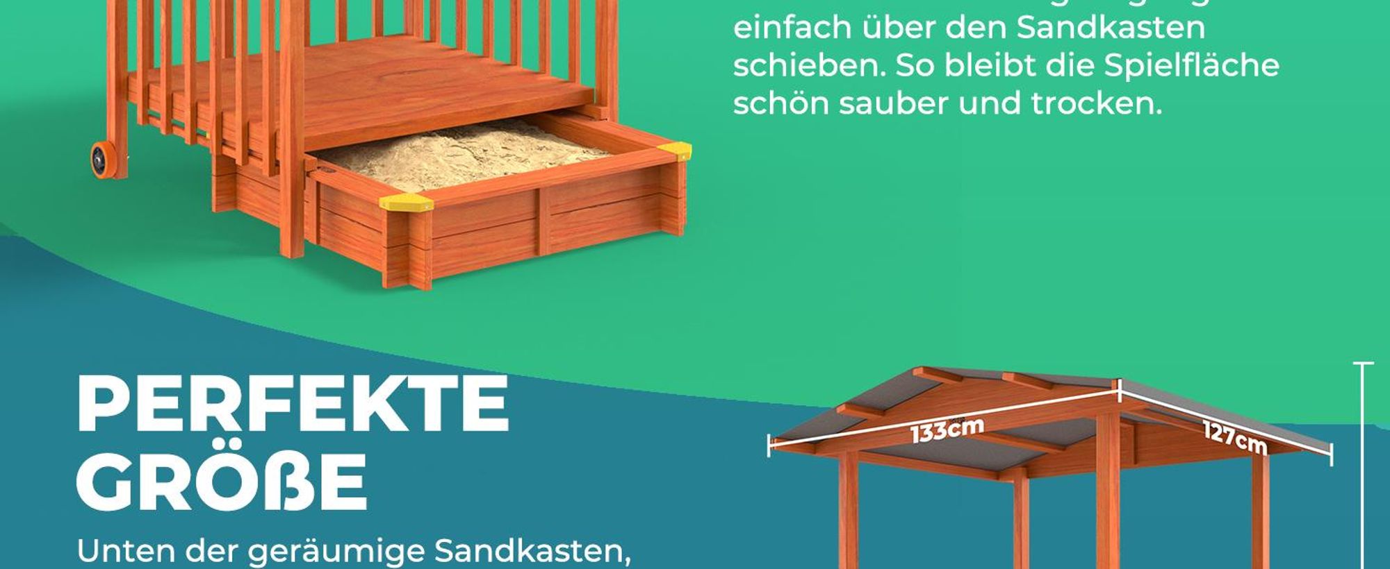SPIELWERK Sandkasten Merle Sonnendach