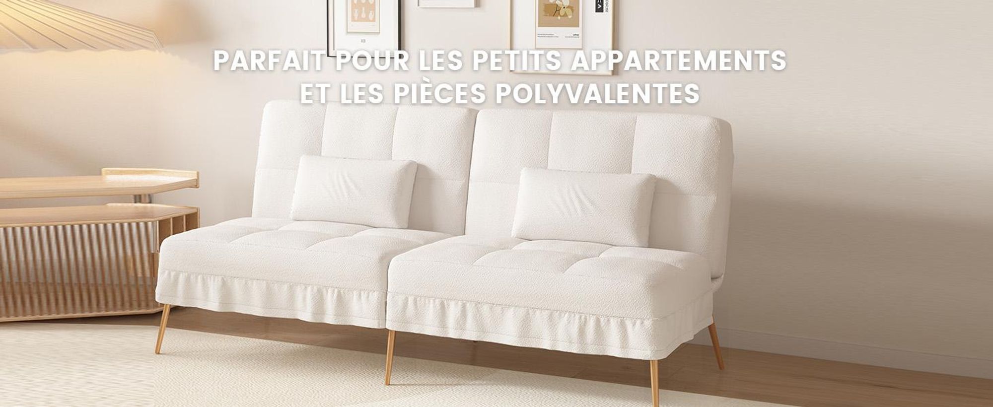 COMHOMA Canapé-lit avec fonction sommeil, canapé pliant, canapé-lit, canapé d'angle, canapé-lit pour invités, canapé 3 places, avec dossier réglable en tissu Teddy