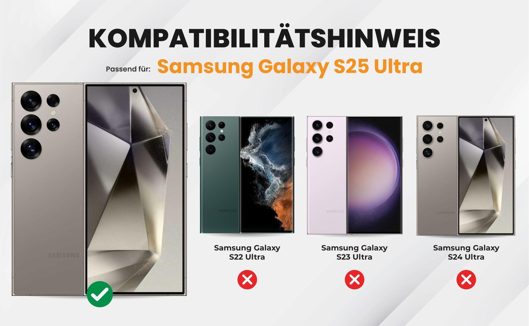 Kompatibilitätshinweise Hülle für Samsung Galaxy S25 Ultra