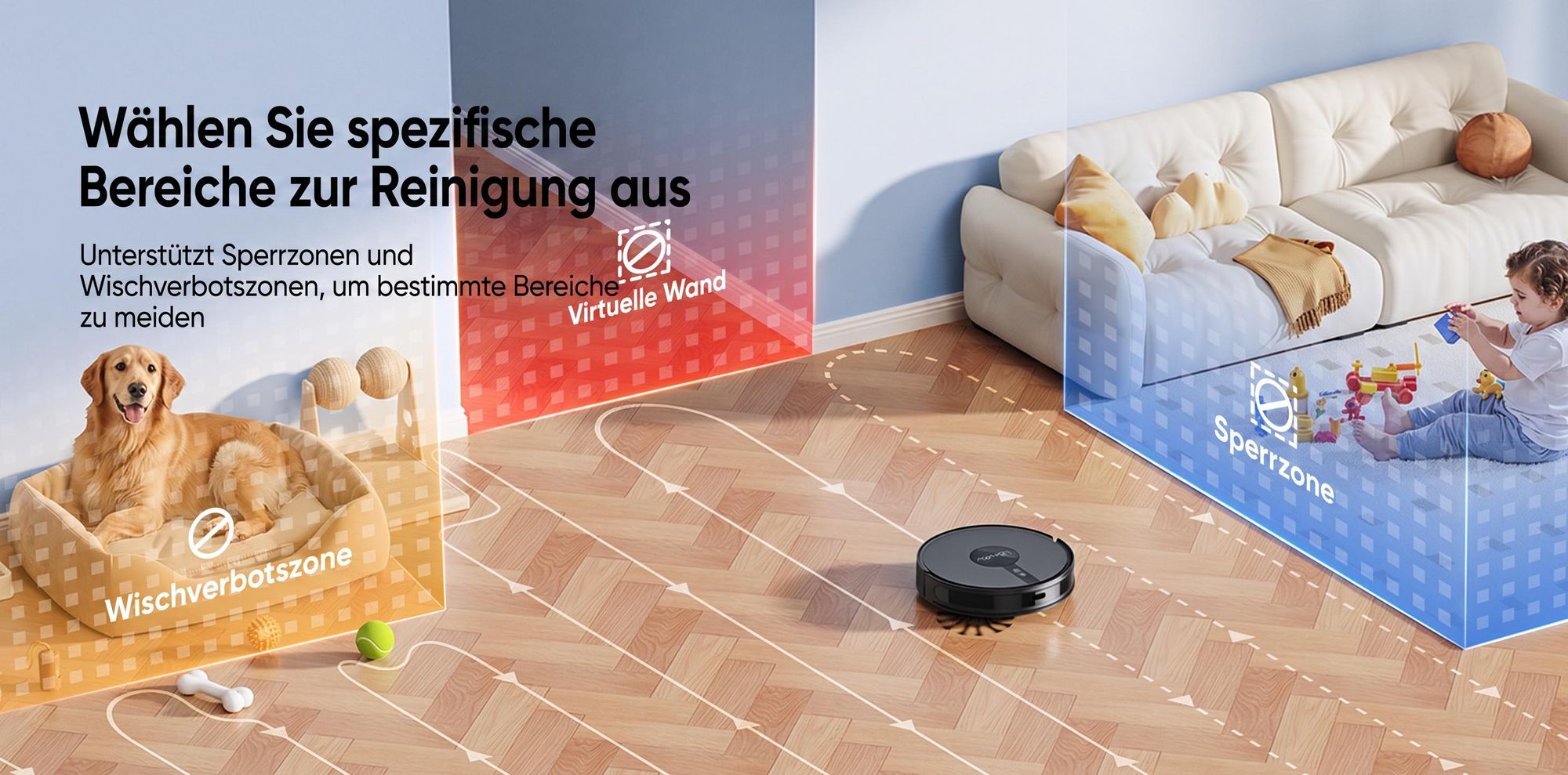 Lubluelu B40 Plus Staubsauger Roboter, 17000Pa Saugkraft, 20S Selbstentleerung, 3-in-1 Saugen & Wischen, Automatische Aufladung, Ideal für Tierhaare