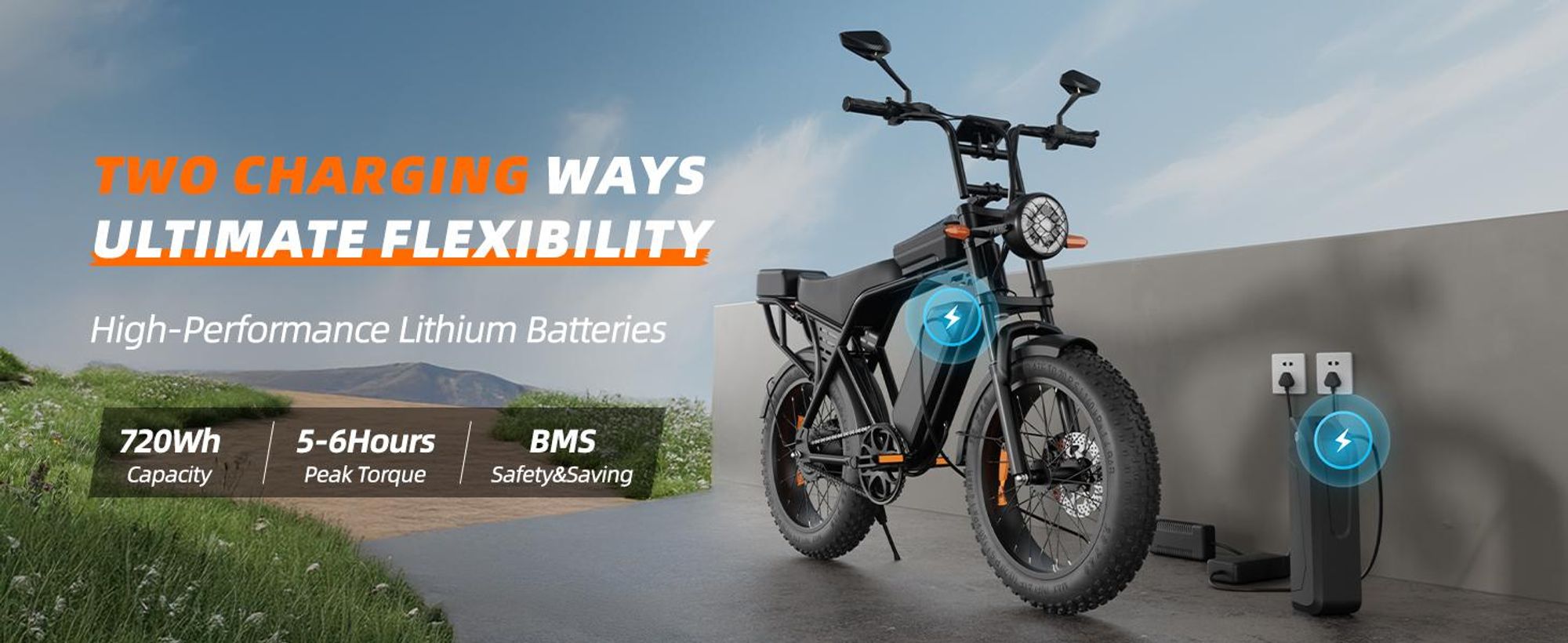 X5 20 Zoll E Bike，MTB E-Bikes mit 48V 15Ah Akku(80km), 25 km/h, NFC, Scheibenbremsen, Federgabel, Rücksitz